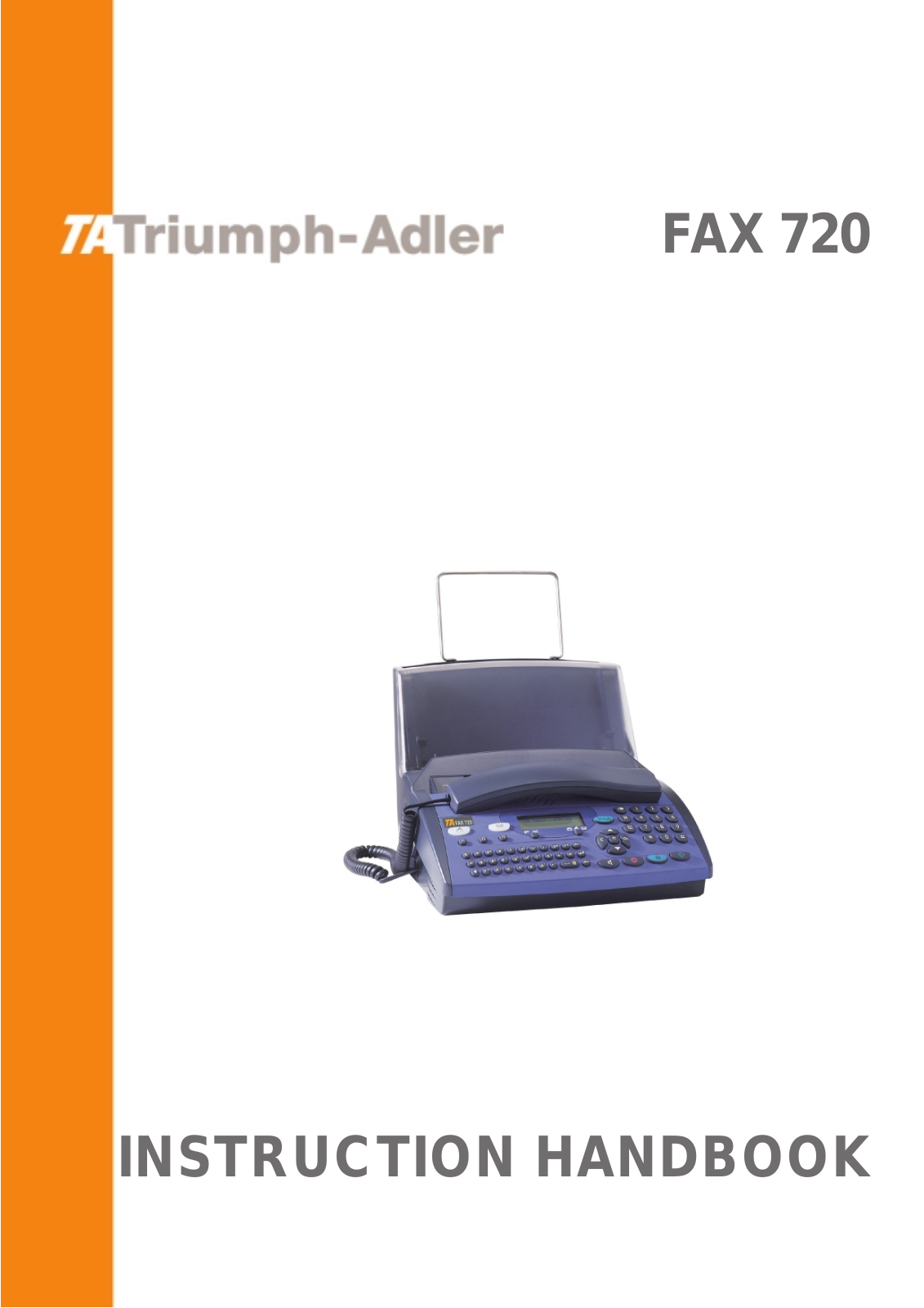 Triumph-Adler FAX720 Instruction Handbook