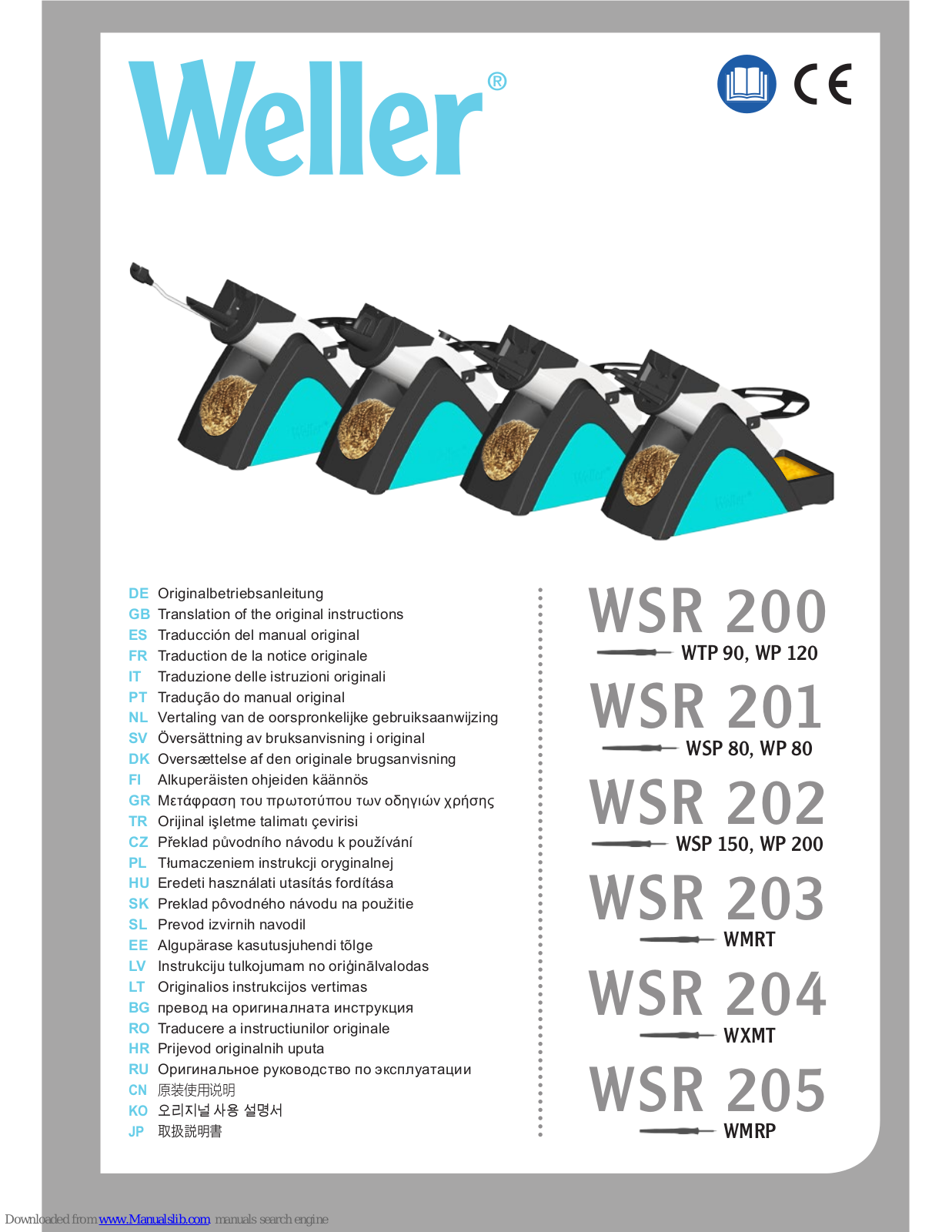 Weller WSR 205, WSR 204, WSR 203 Translation Of The Original Instructions