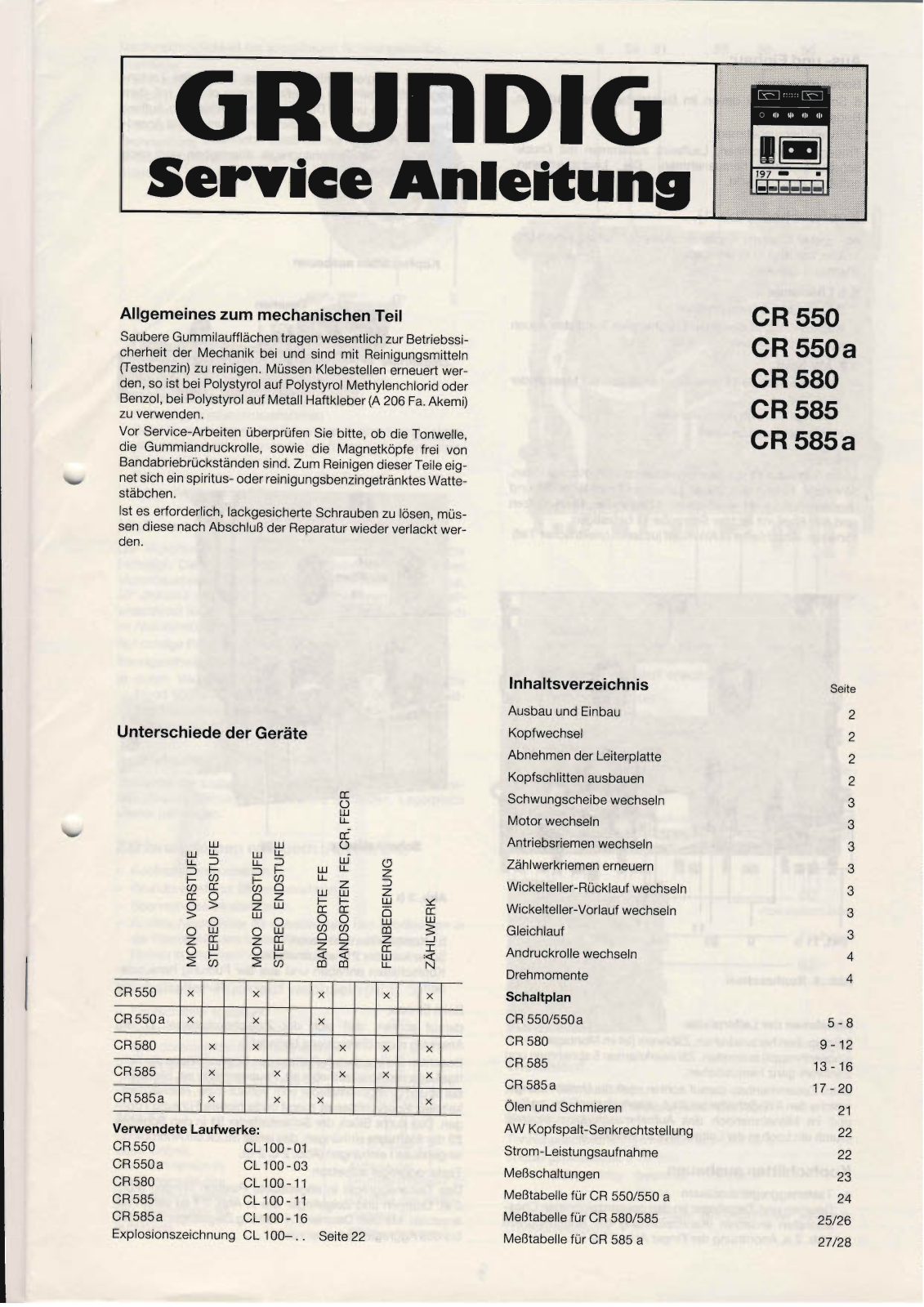 Grundig CR-550 Service Manual