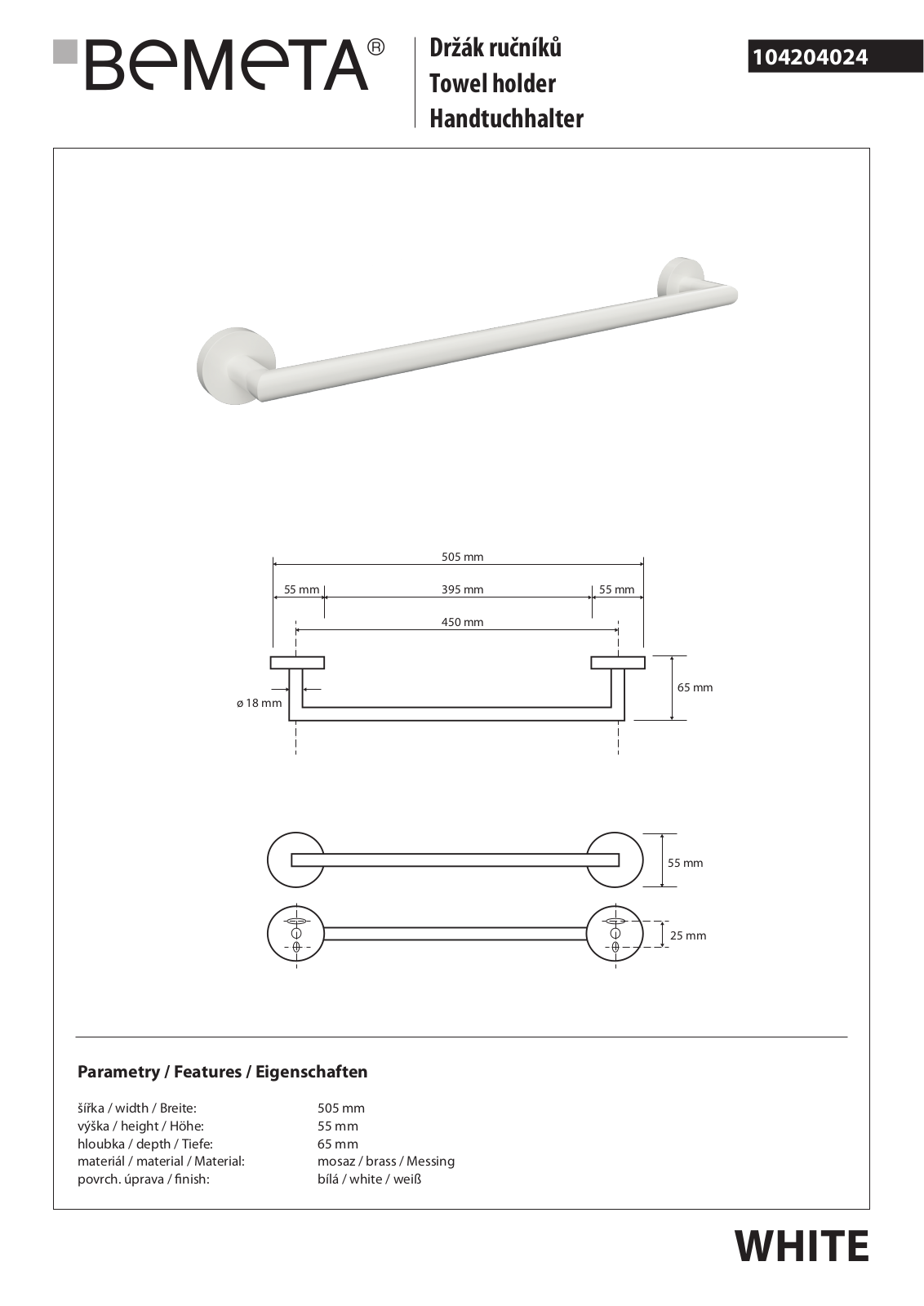 Bemeta White 104204024 User guide