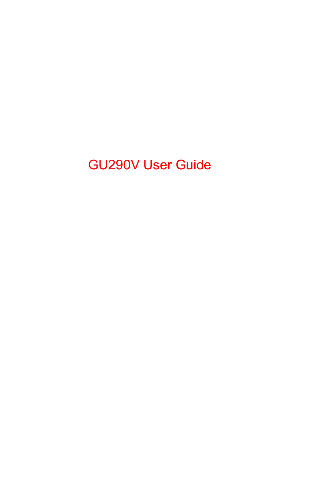 LG GU290 Users manual