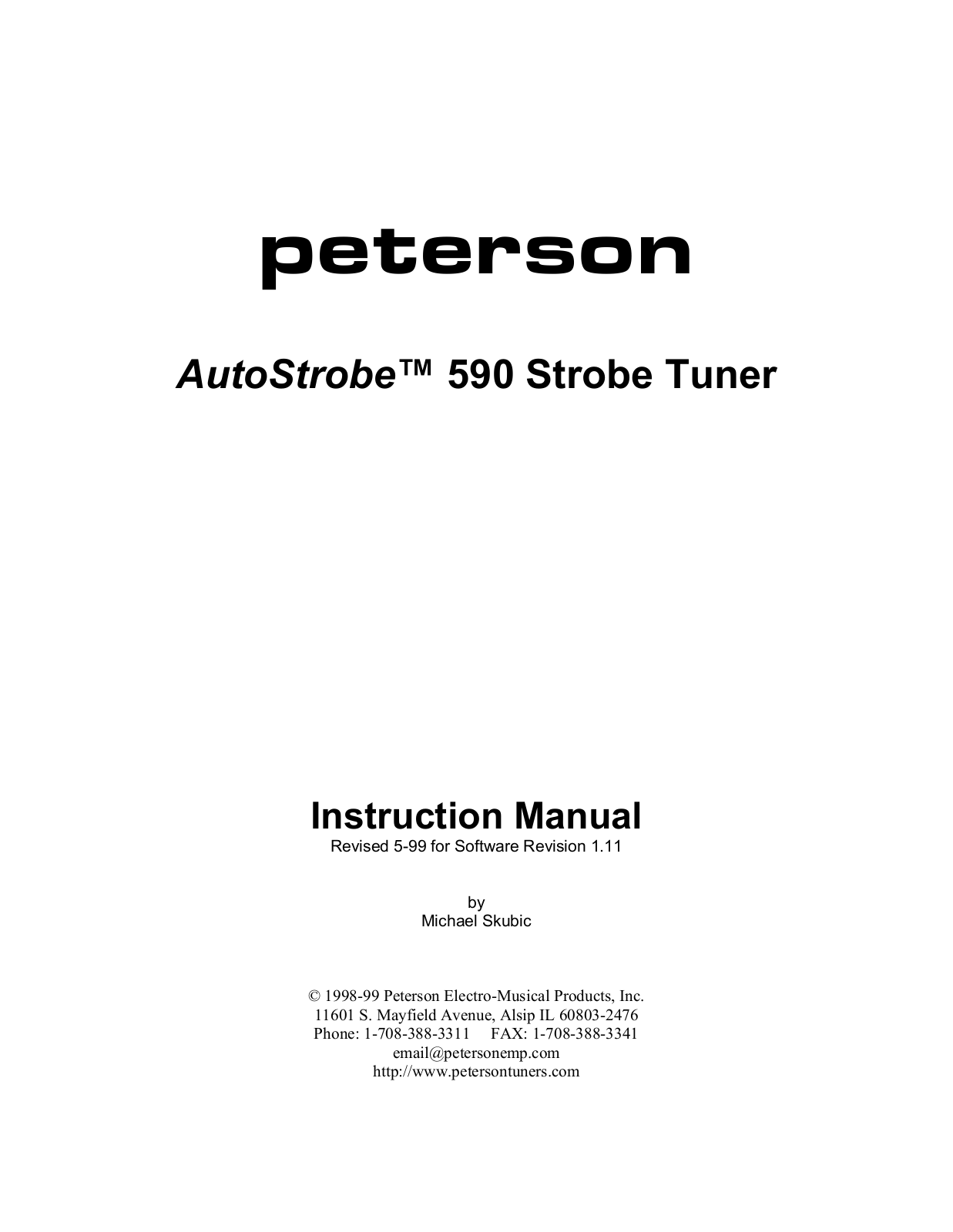 Peterson 590 User Manual