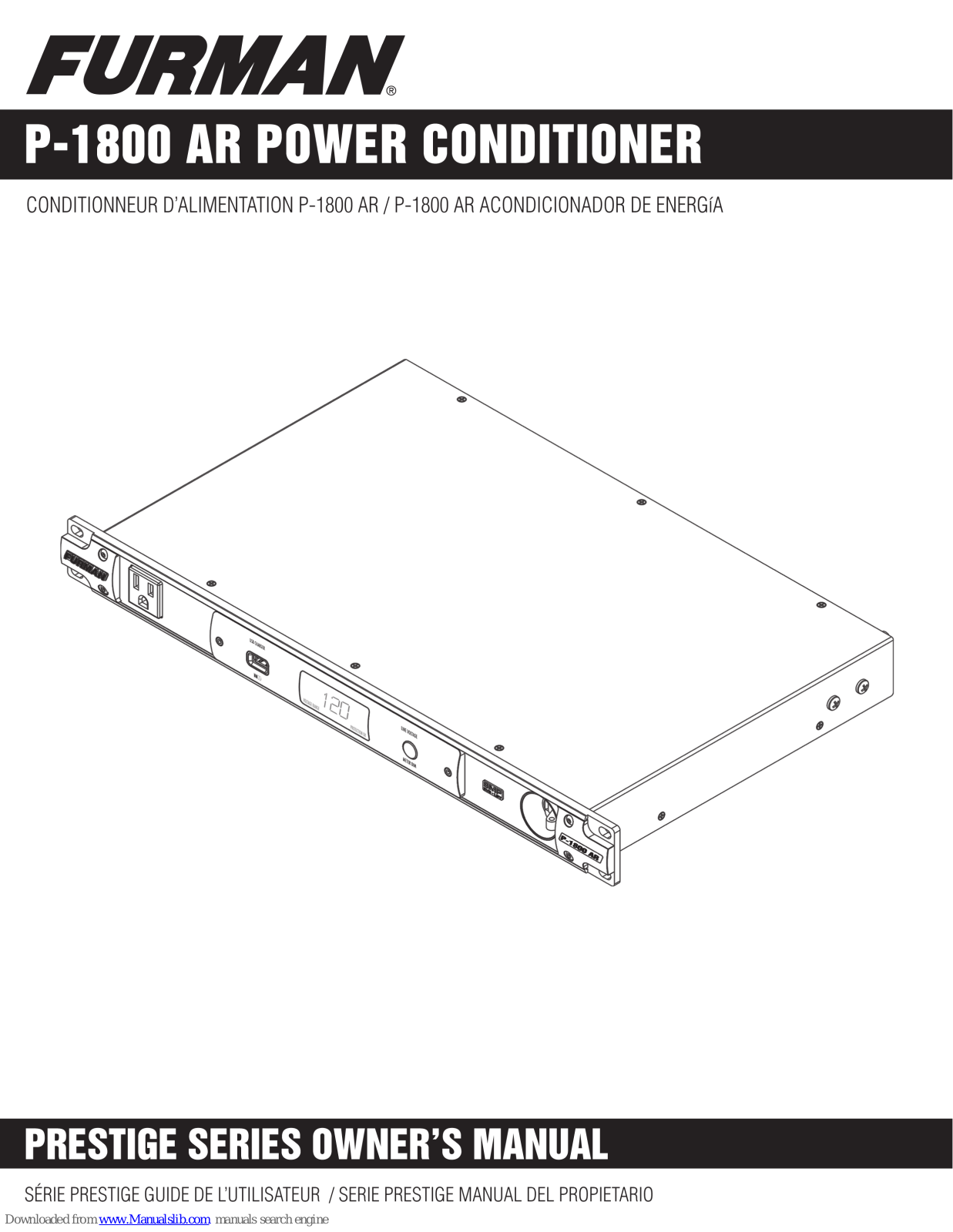 Furman P-1800 AR Prestige Serie Owner's Manual