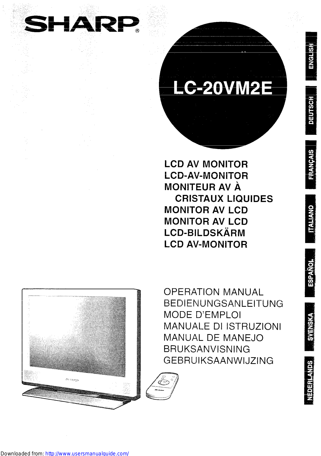 SHARP LC-20VM2E User Manual