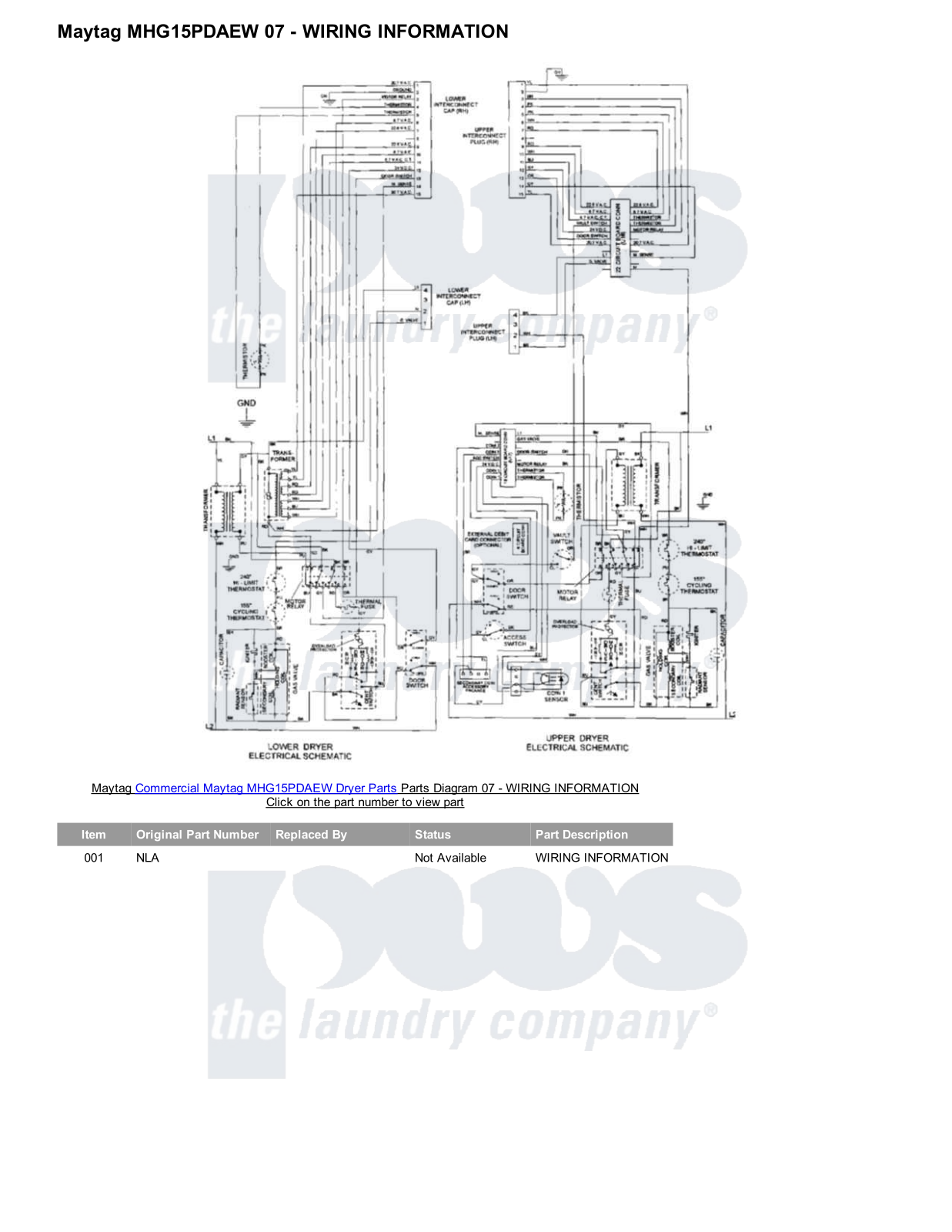 Maytag MHG15PDAEW Parts Diagram