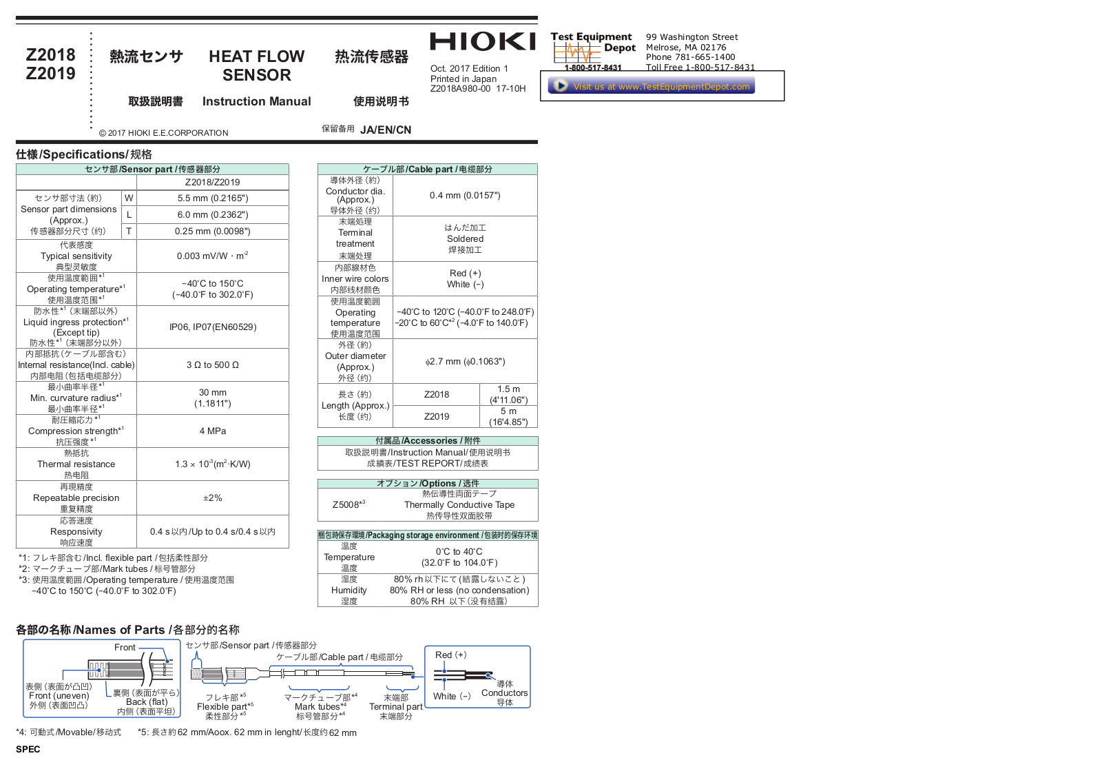 Hioki Z2018, Z2019 Instruction Manual