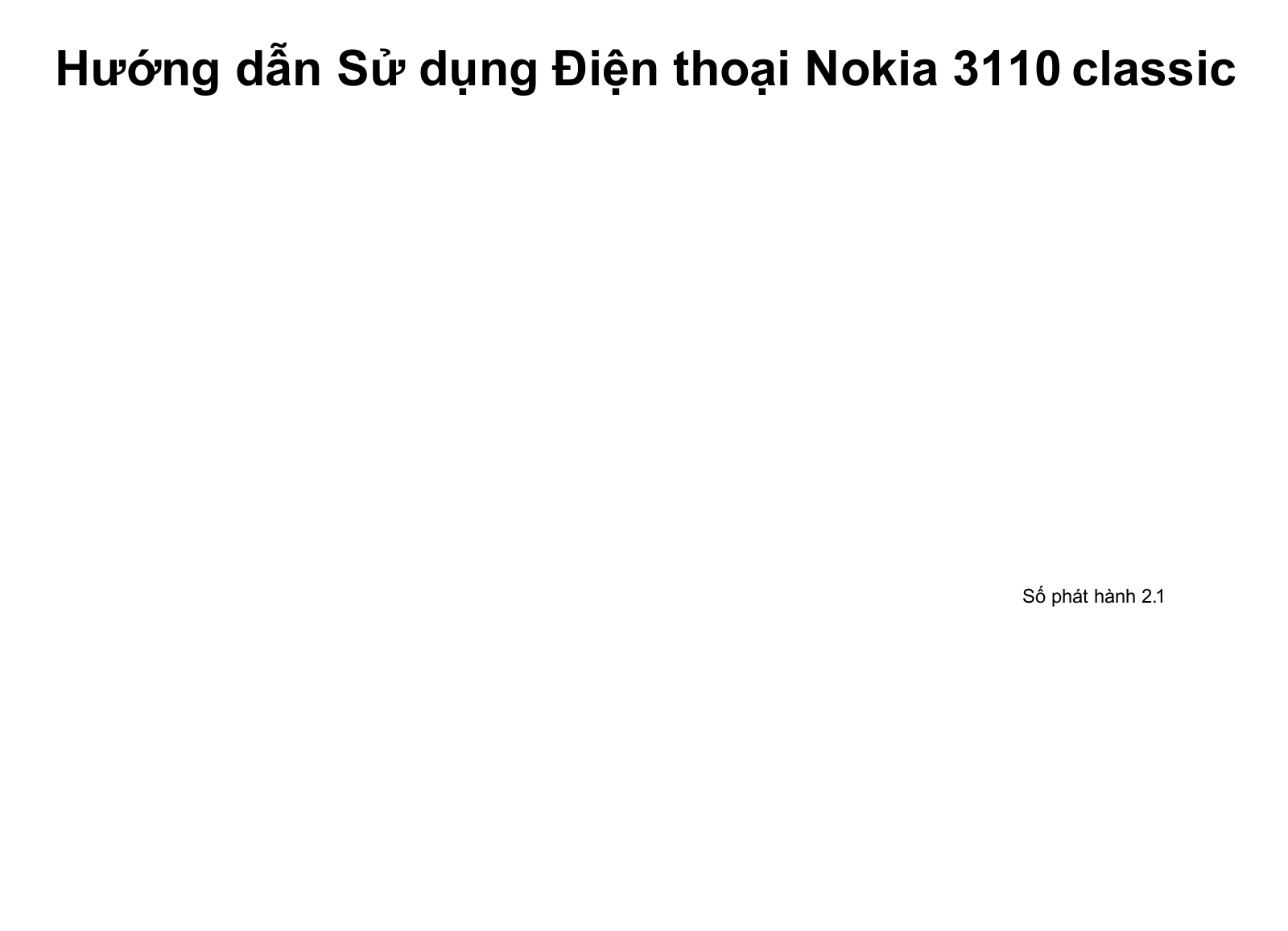 Nokia 3110 user Manual