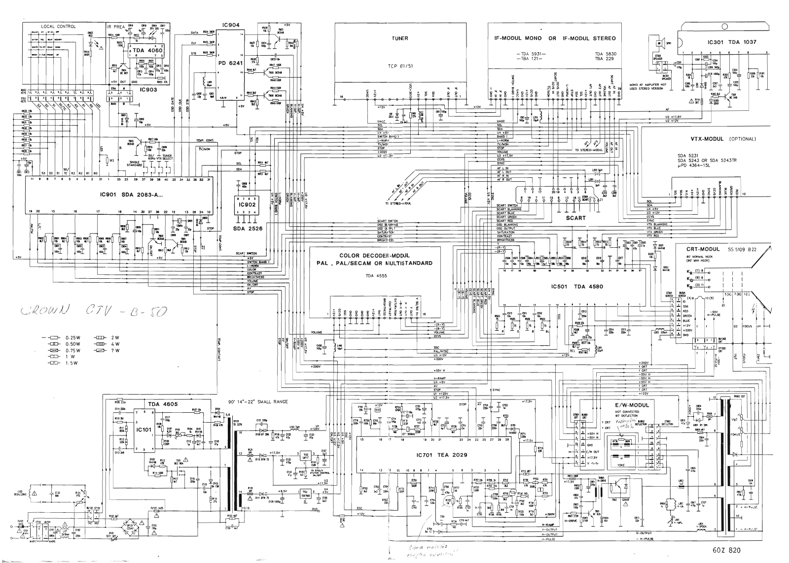 Crown CTV- C50 Schematic