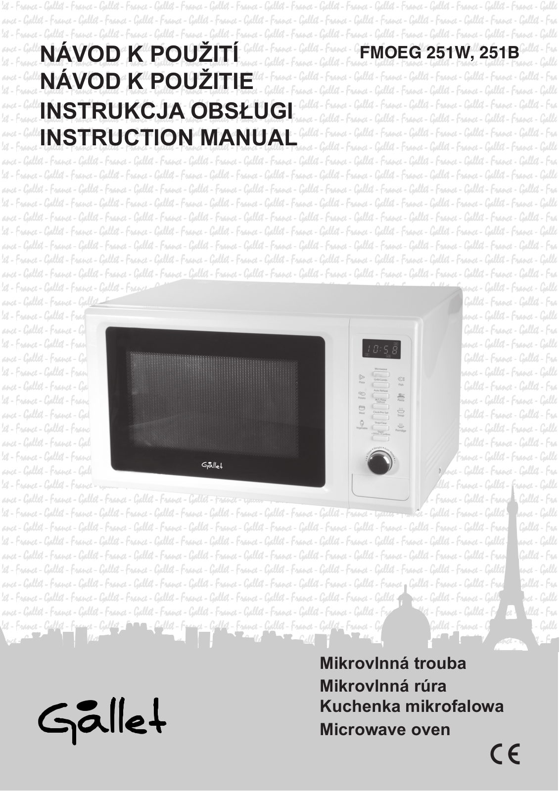 Gallet FMOEG 251B, FMOEG 251W User Manual