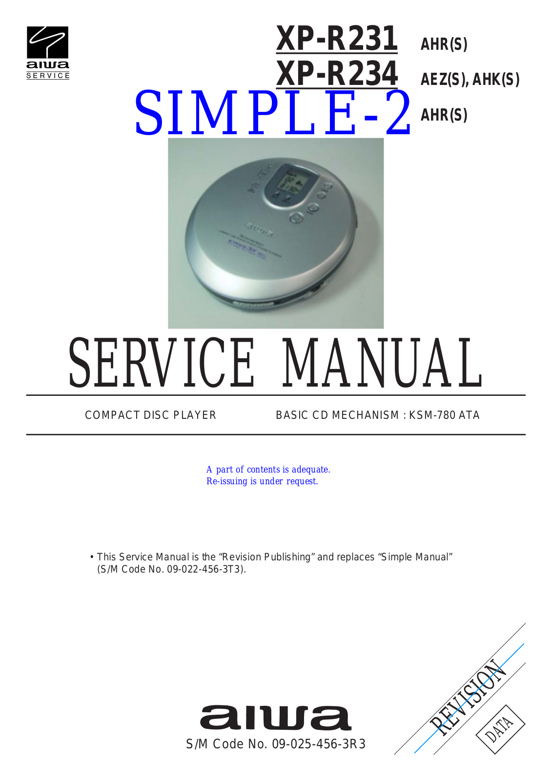 Aiwa XPR-231, XPR-234 Service manual