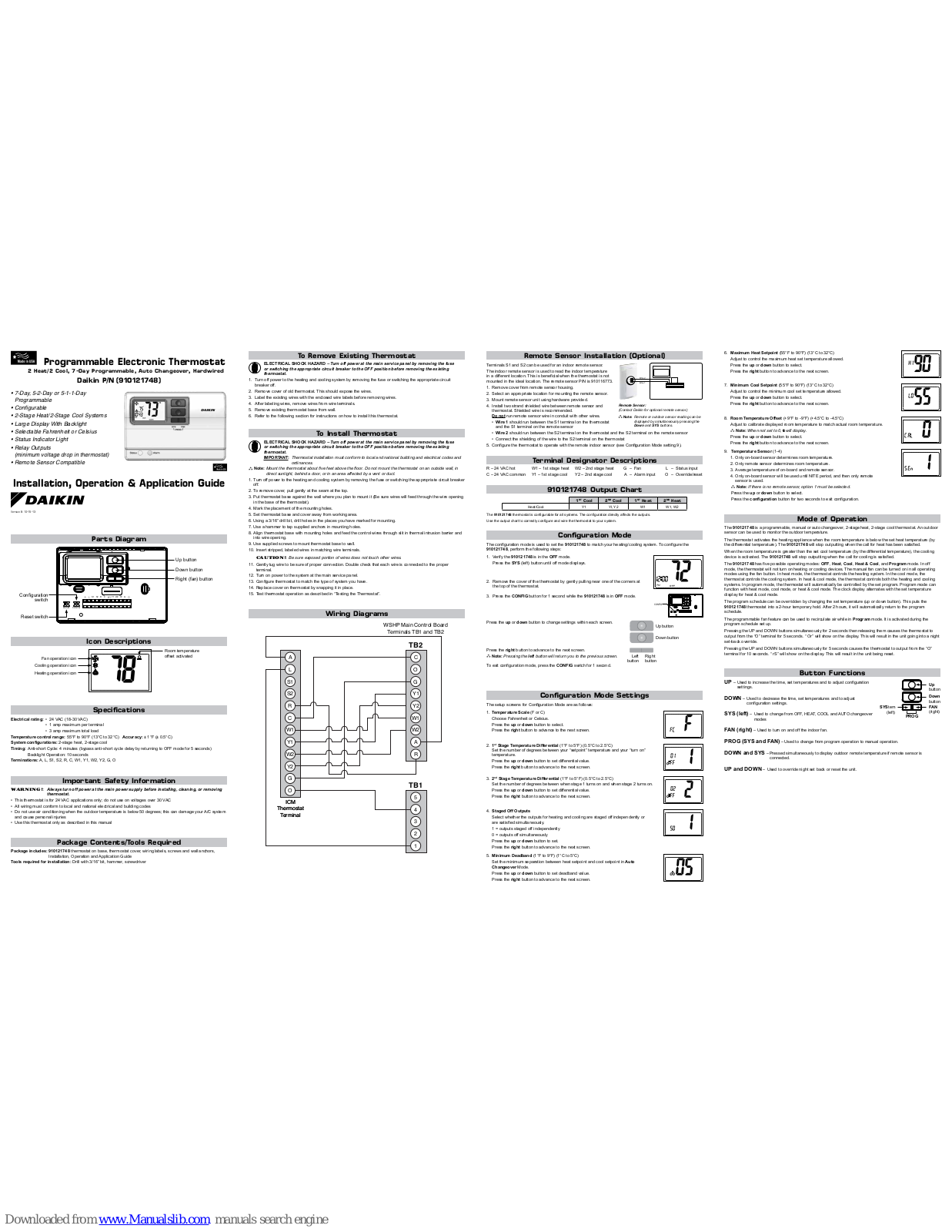 Daikin 910121748 Installation, Operation & Application Manual