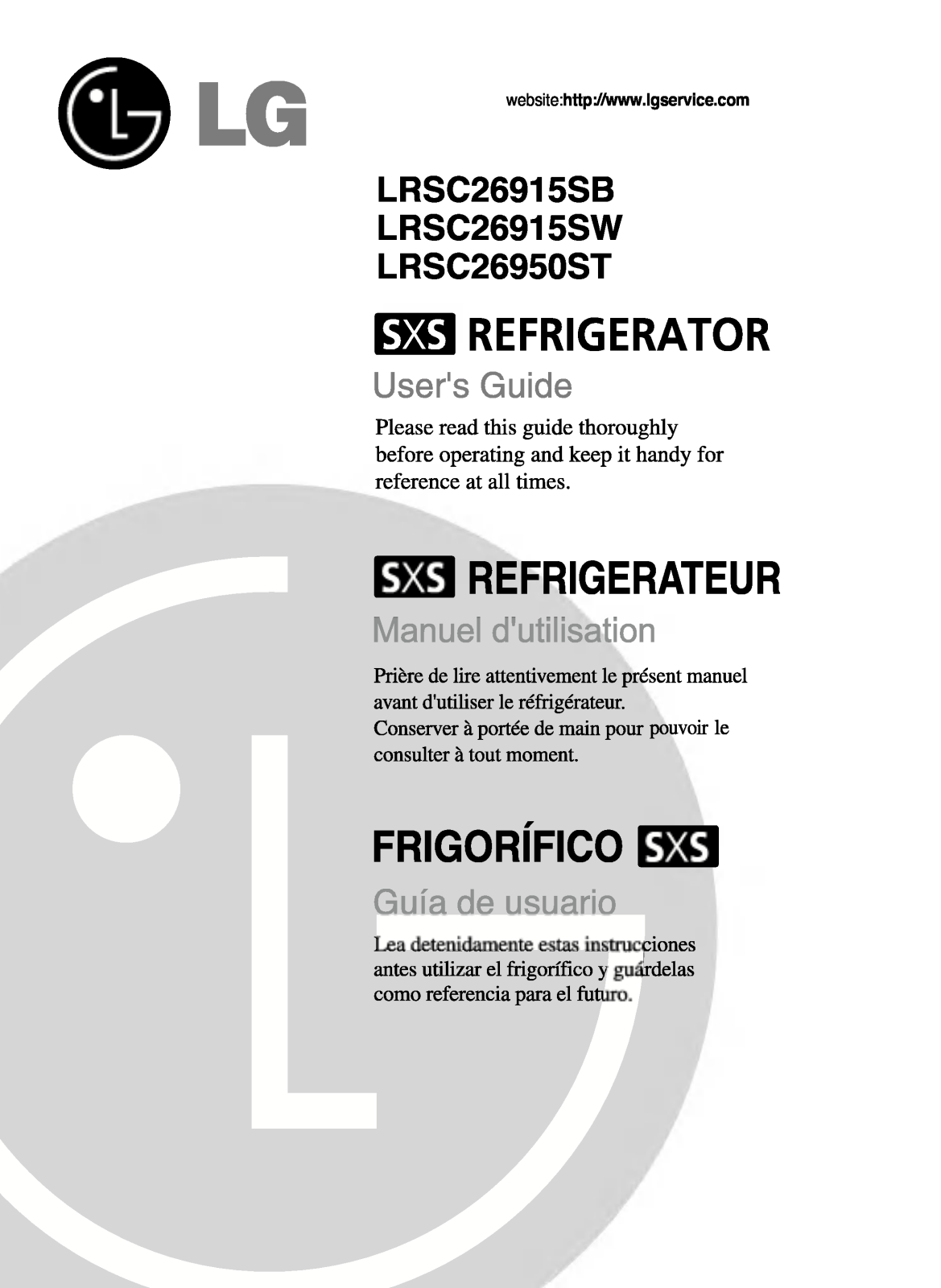 LG GR-L267BSPA Owner’s Manual