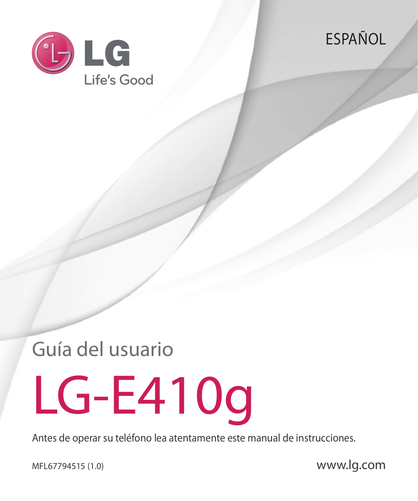 LG LGE410G Owner's manual