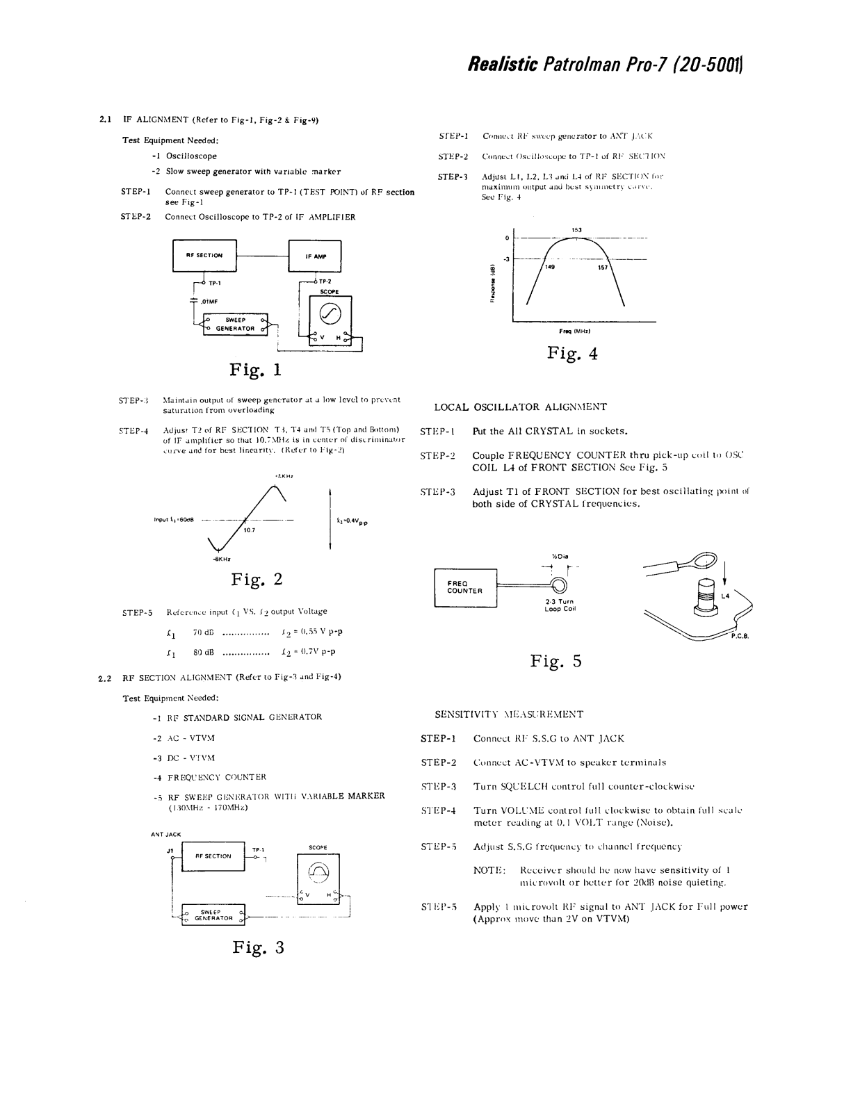 Realistic   RadioShack PRO-7-Partial Service Manual