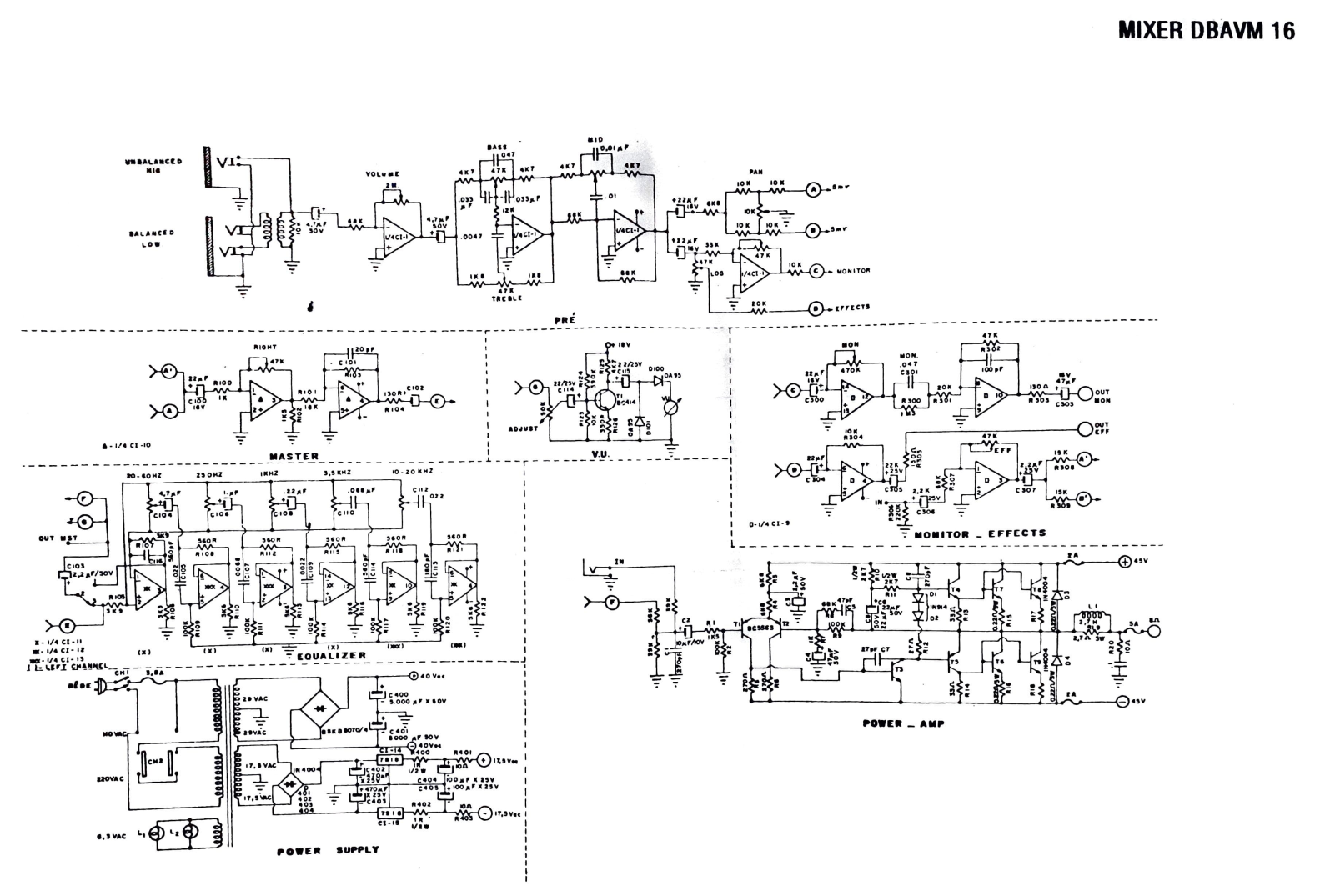 Mixer DBAVM16 Schematic