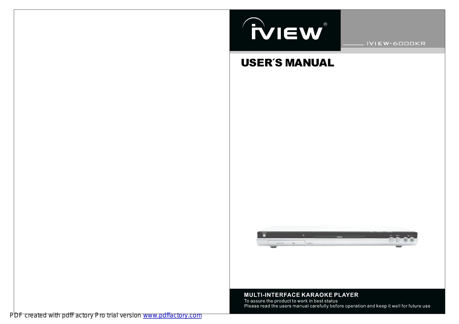 iiView 6500-kr user manual