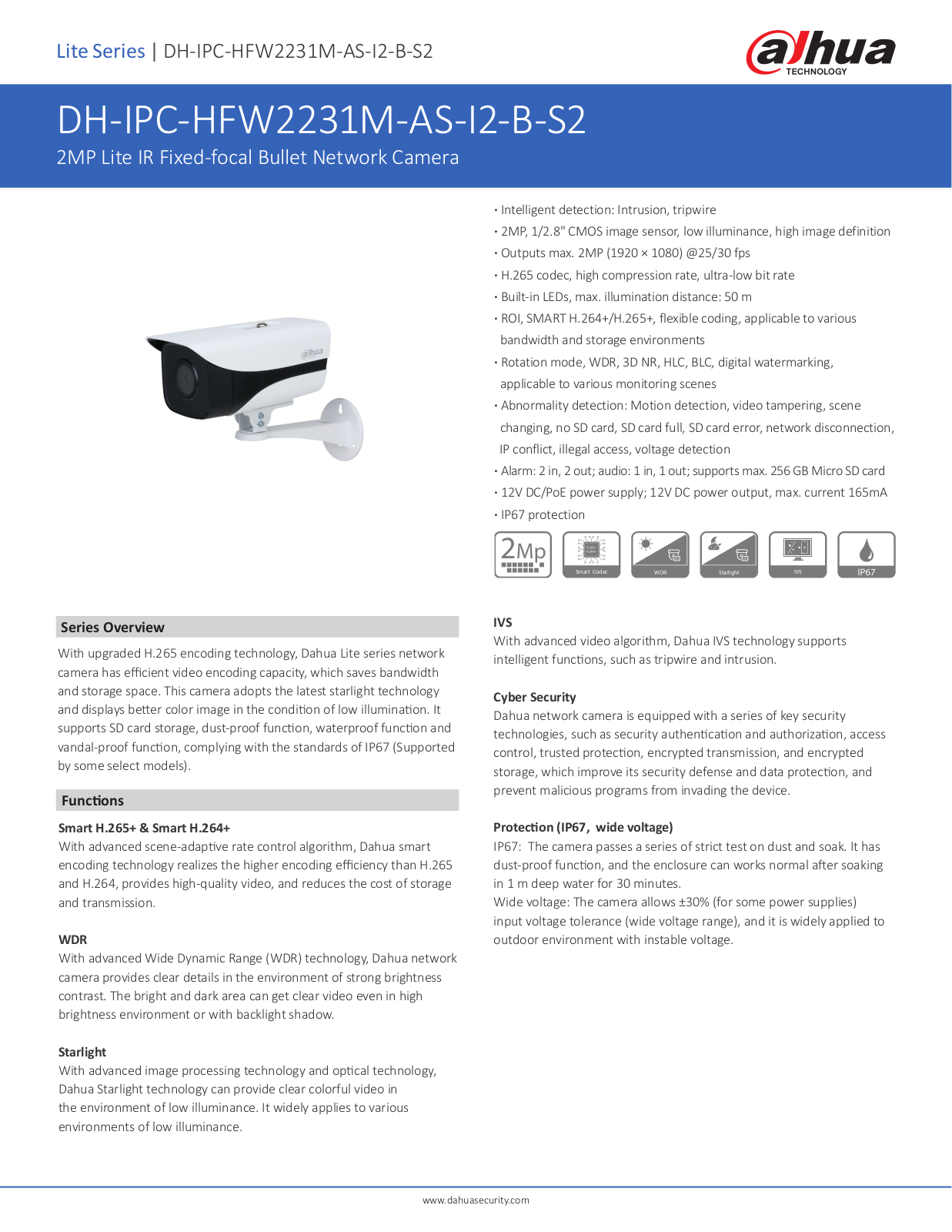 Dahua DH-IPC-HFW2231M-AS-I2-B-S2 User Manual