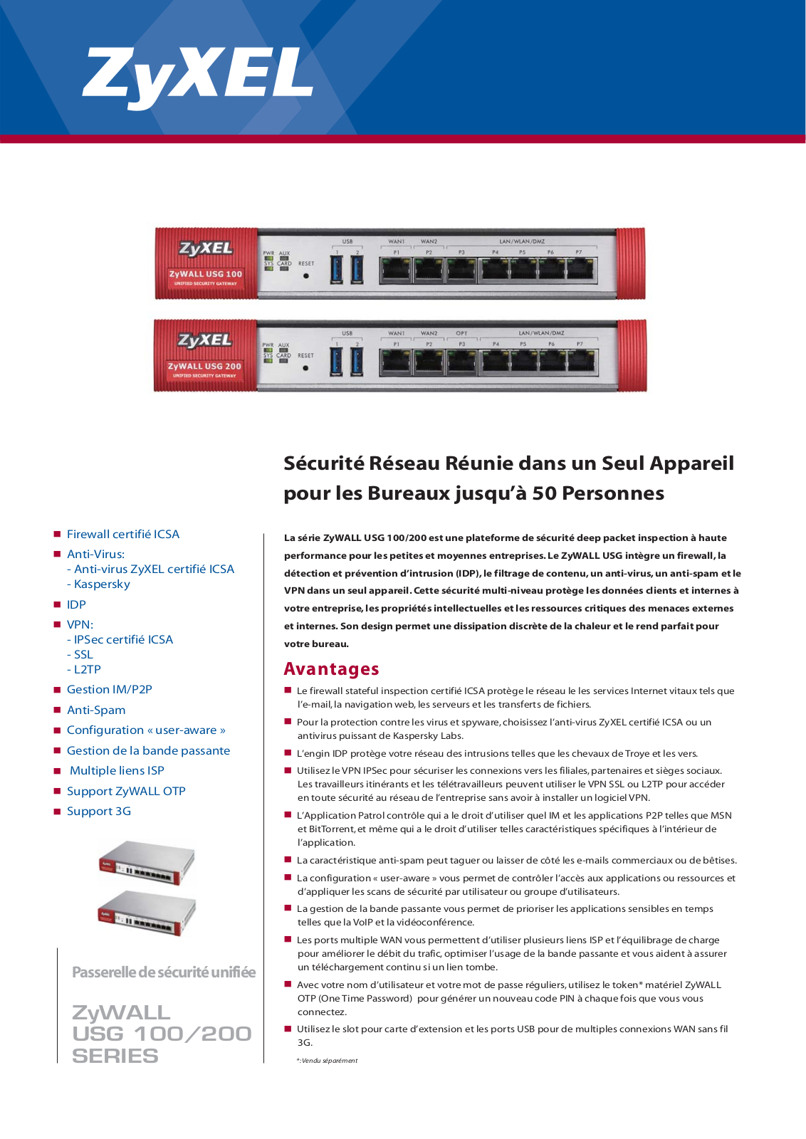 Zyxel USG 100, USG 200 BROCHURE