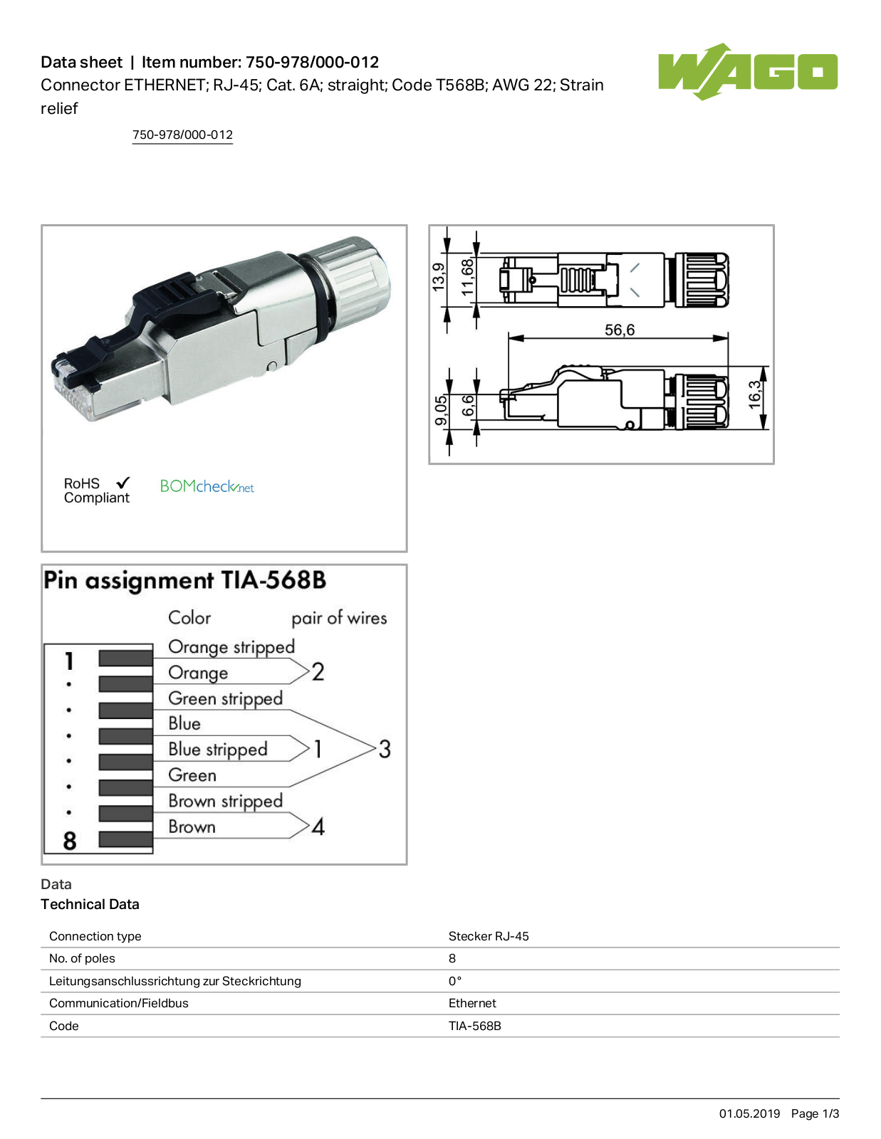 Wago 750-978/000-012 Data Sheet