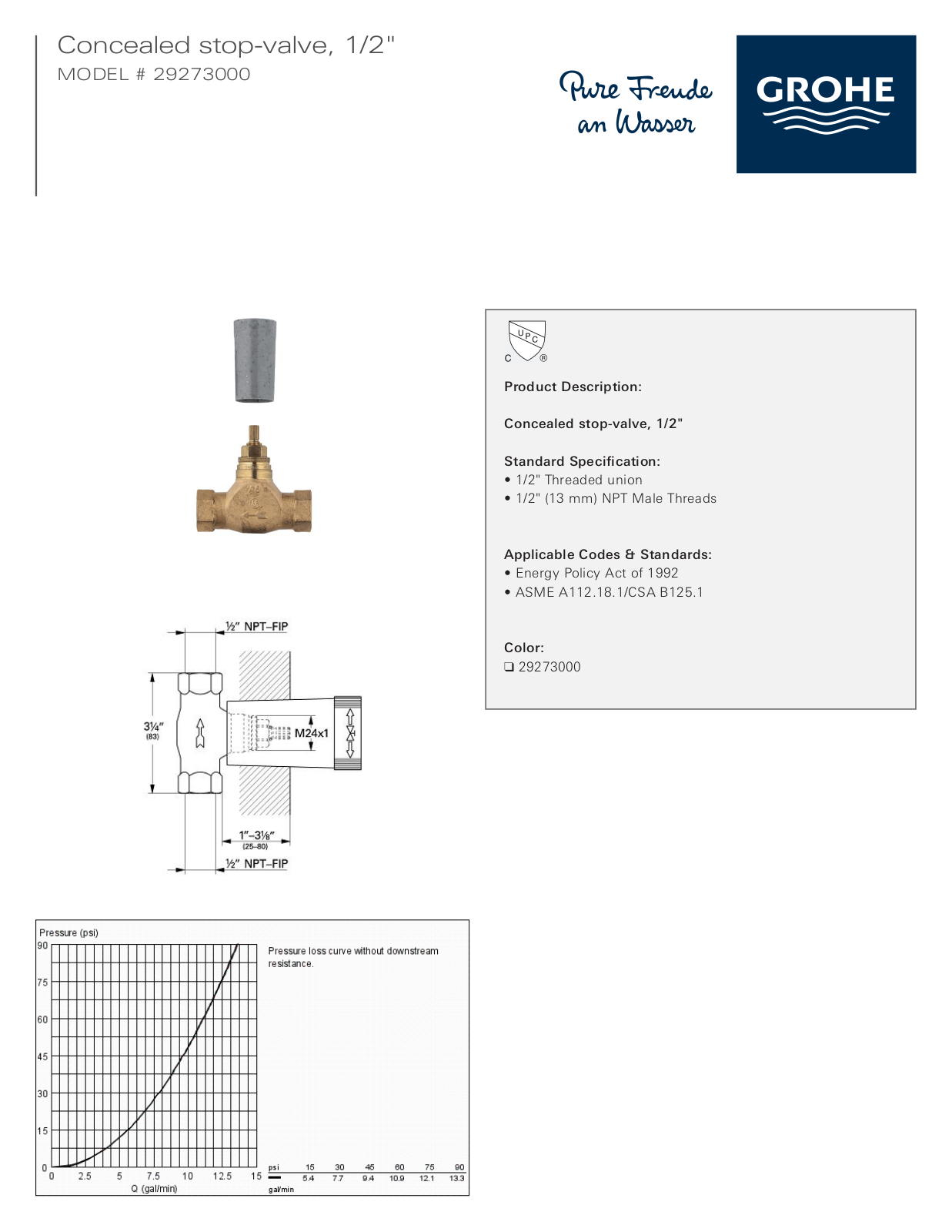 GROHE GRH1303 Specifications - ManualMachine.com
