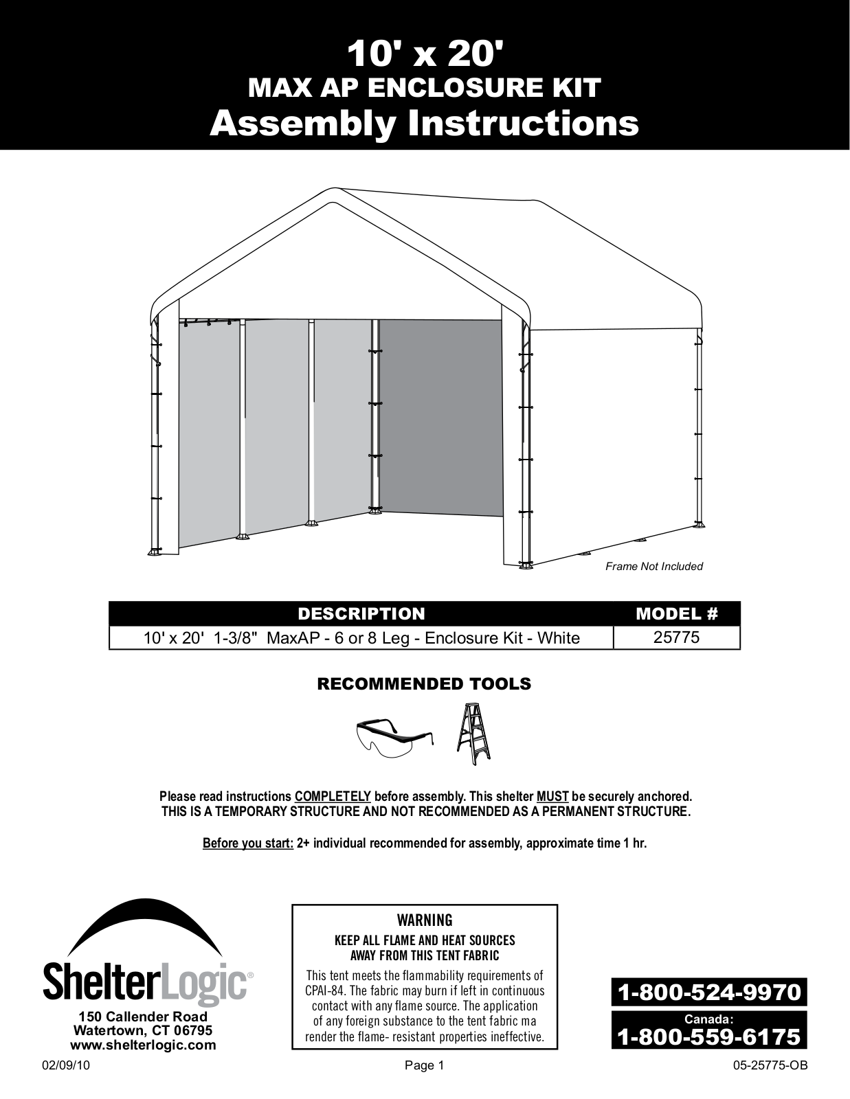 ShelterLogic 25775 User Manual