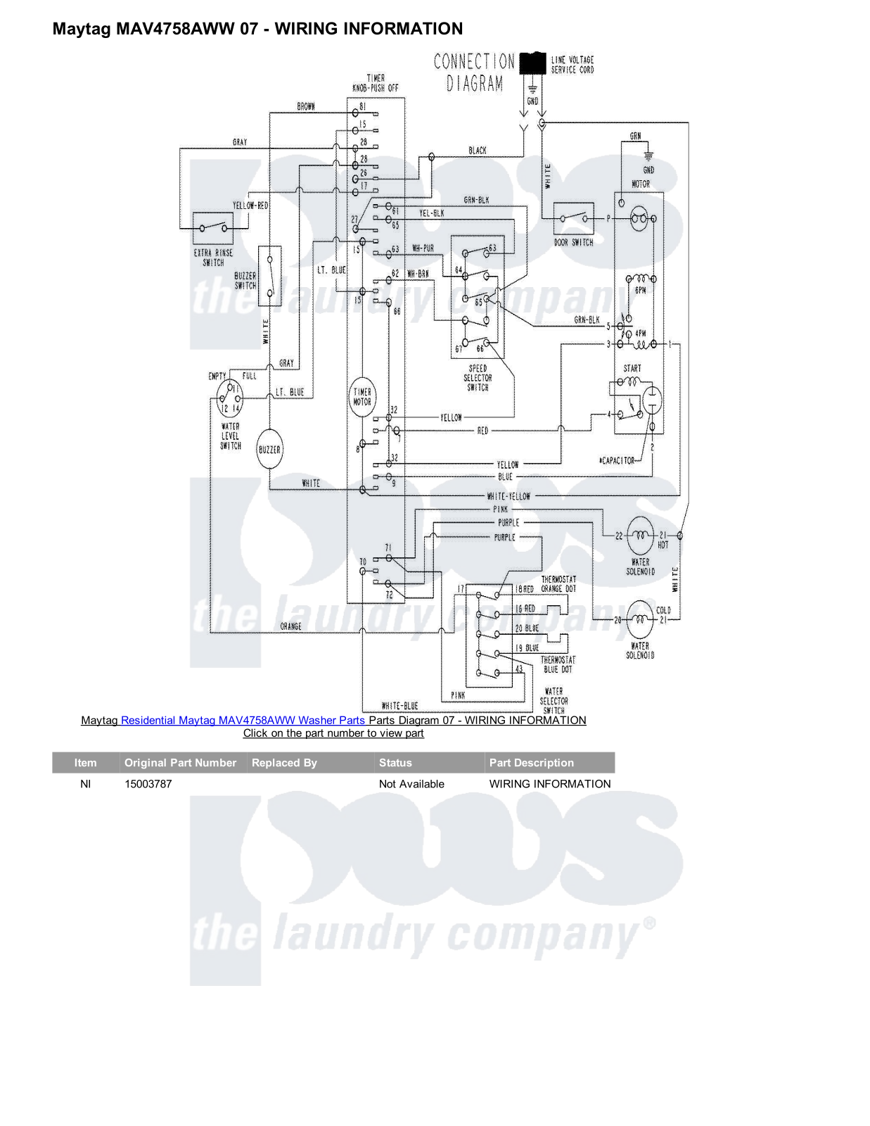 Maytag MAV4758AWW Parts Diagram