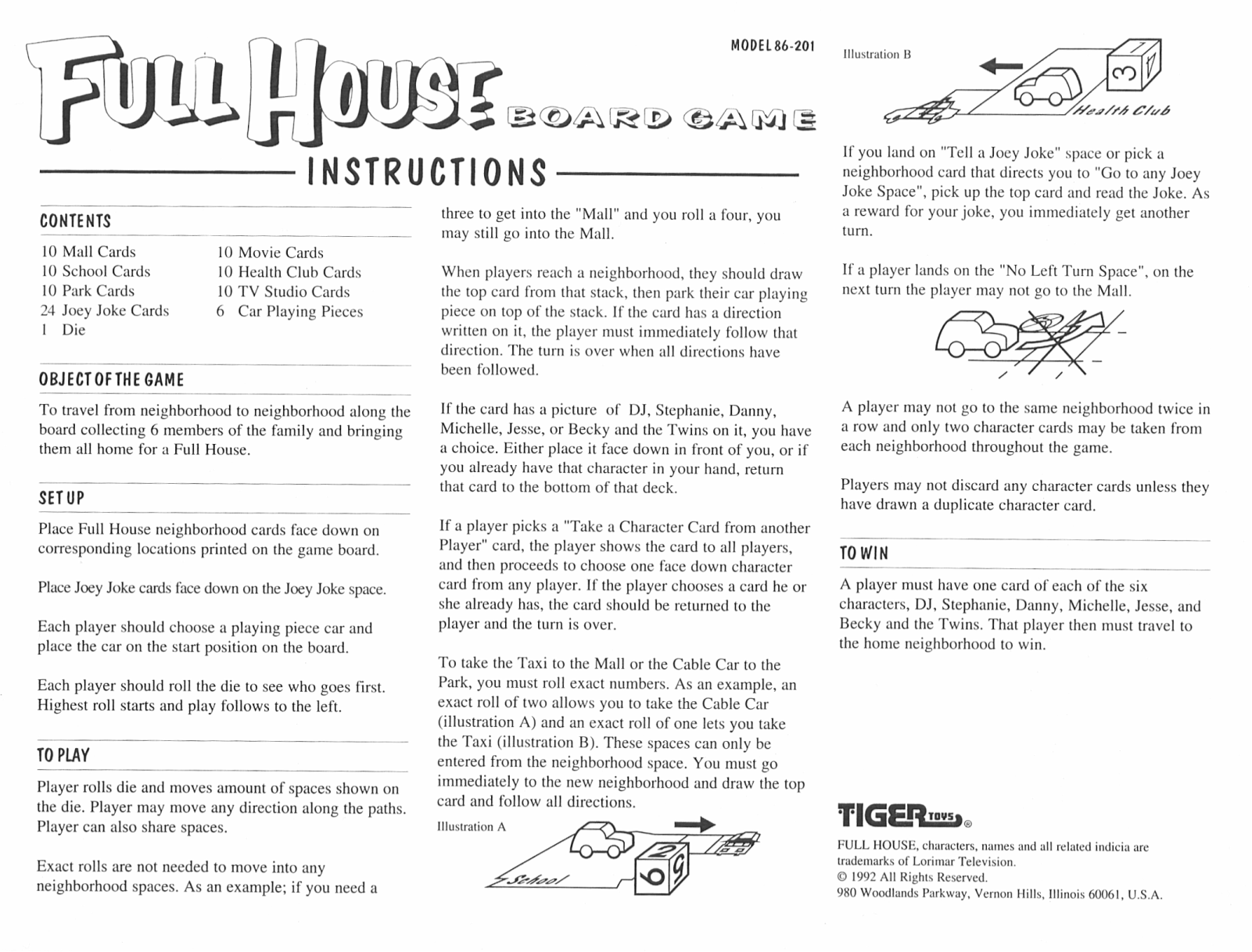 Tiger Electronics Full House 86-201 User Manual