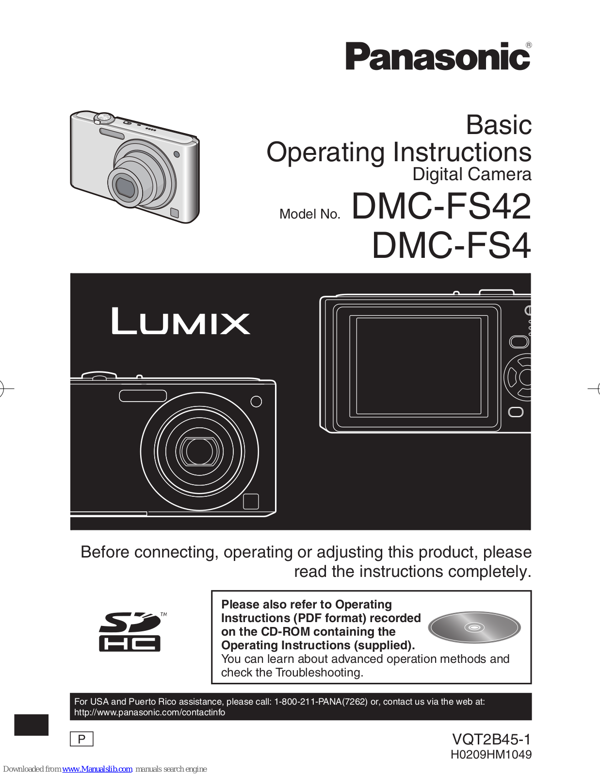 Panasonic DMC FS4 - Lumix Digital Camera, Lumix DMC-FS42, DMC FS42K - Lumix Digital Camera, DMCFS4S - Digital Camera 8MP 2.5