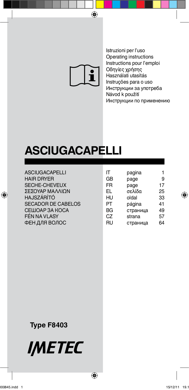 Imetec P1-2500 User Manual