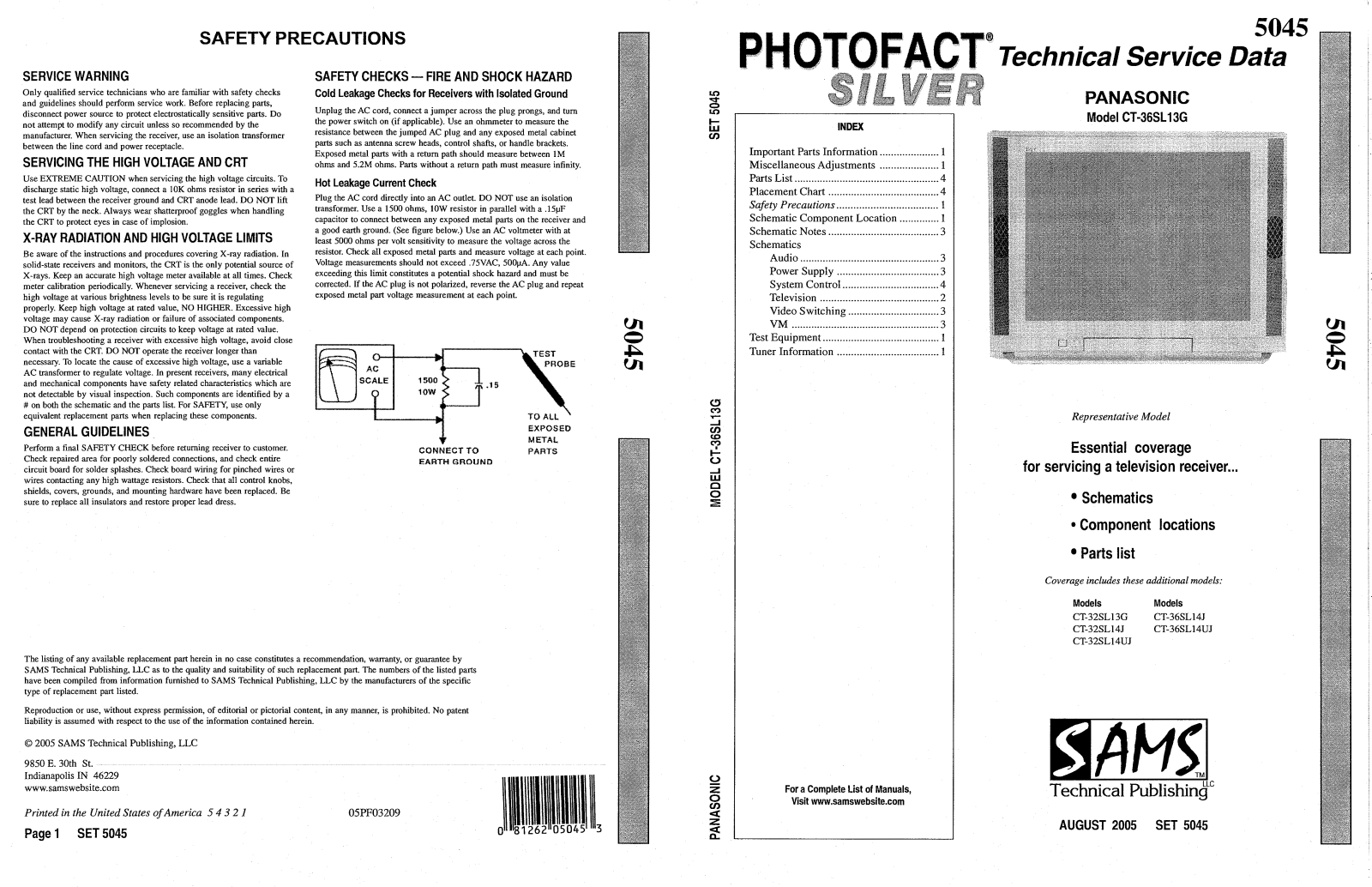 SAMS CT32SL13G, CT32SL14J, CT32SL14UJ, CT36SL14J, CT36SL14UJ Service Manual