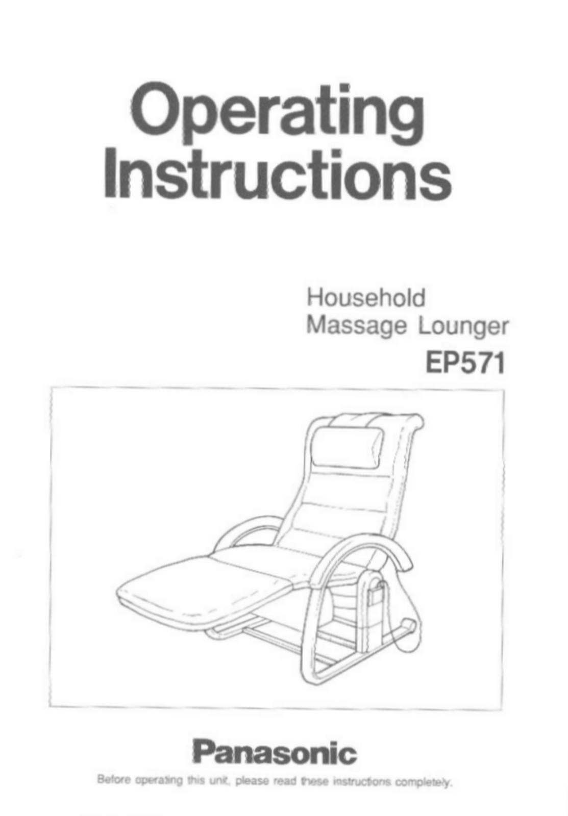 Panasonic ep571 Operation Manual