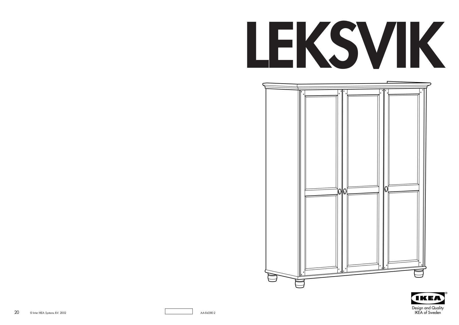 IKEA LEKSVIK WARDROBE W/3DOORS User Manual