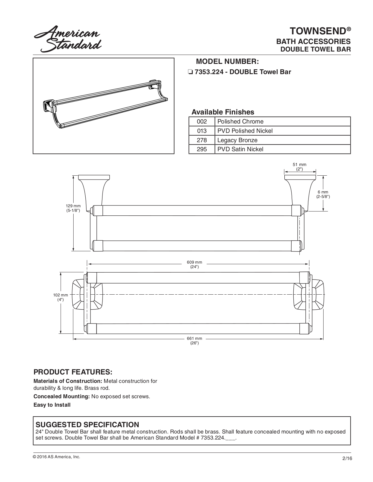 American Standard ASD9895 Specifications - ManualMachine.com