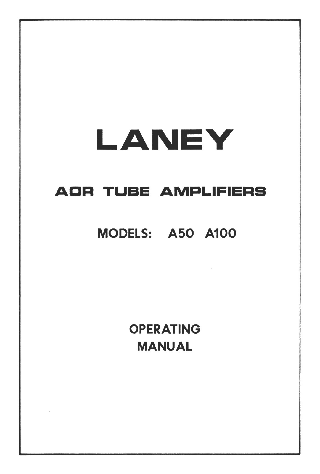 Laney Amplification A50 User Manual