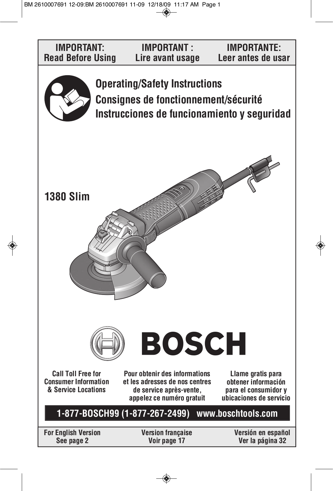 Bosch 1380 SLIM User Manual