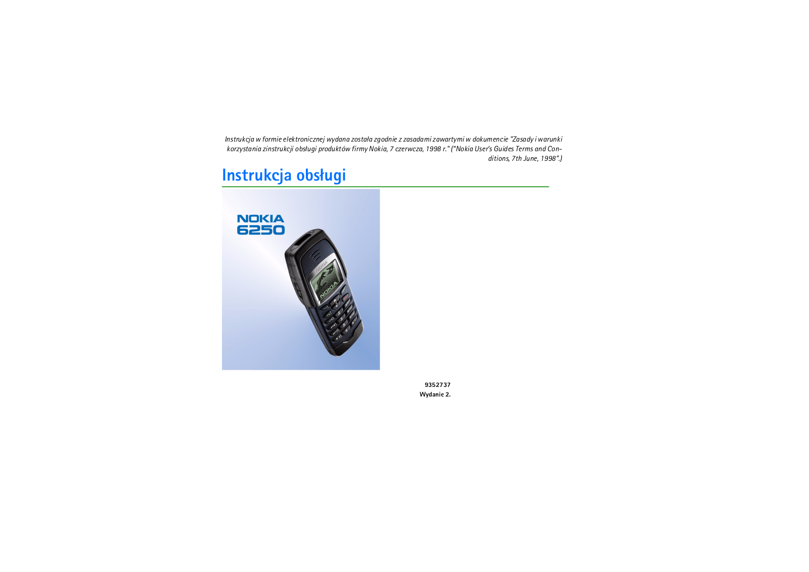 Nokia 6250 User Manual