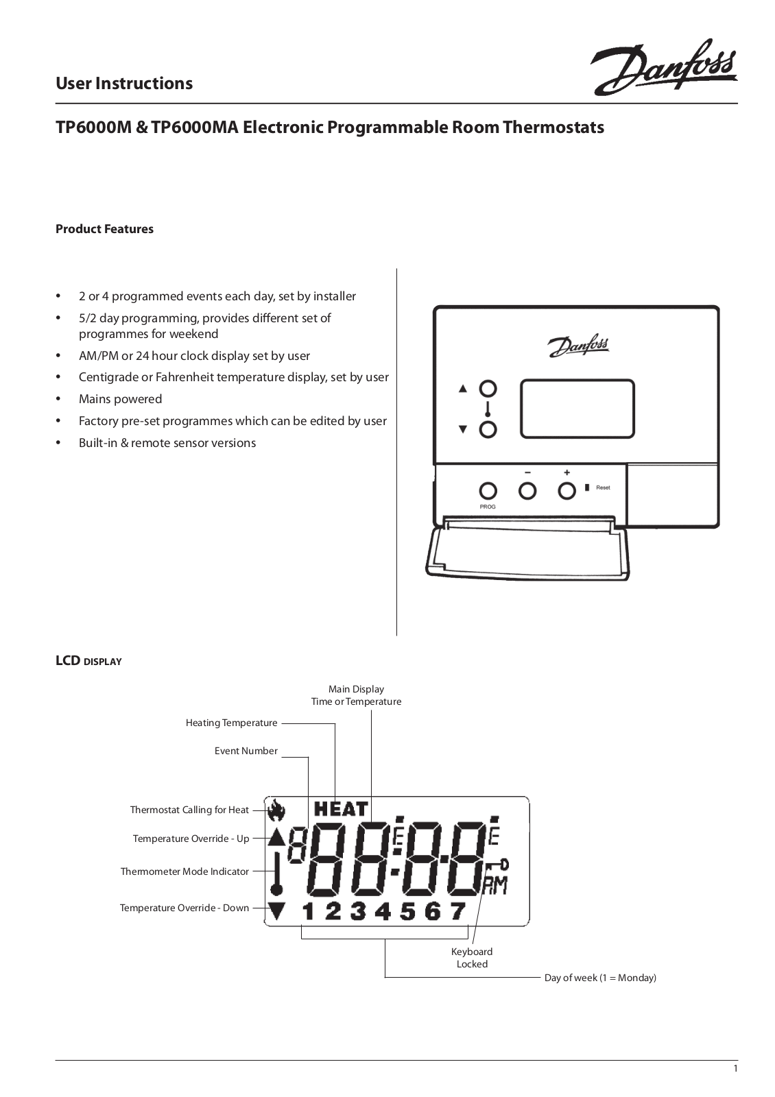 Danfoss TP6000M, TP6000MA User guide