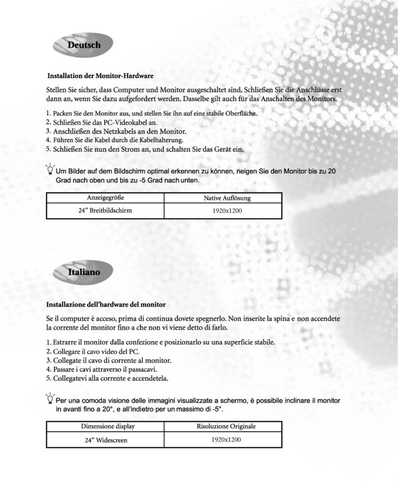 Benq V2400W User Manual