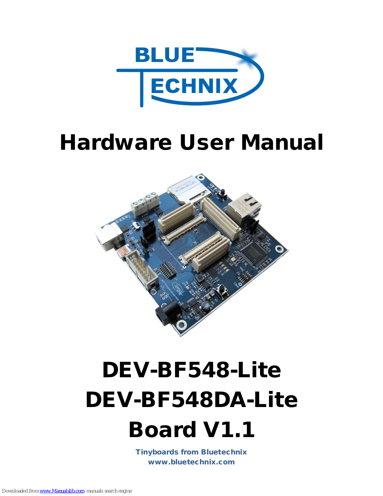 Blue Technix DEV-BF548-Lite, DEV-BF548DA-Lite Hardware User Manual