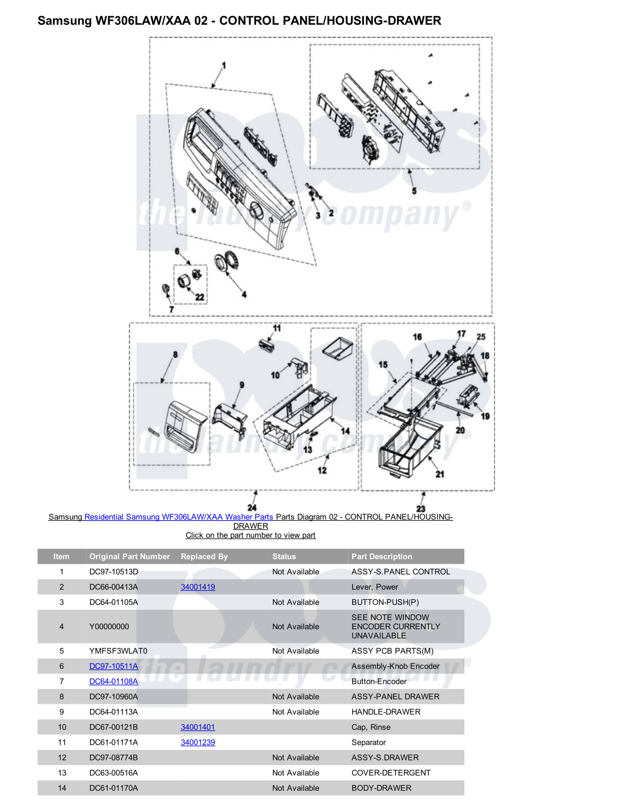 Samsung WF306LAW/XAA Parts Diagram