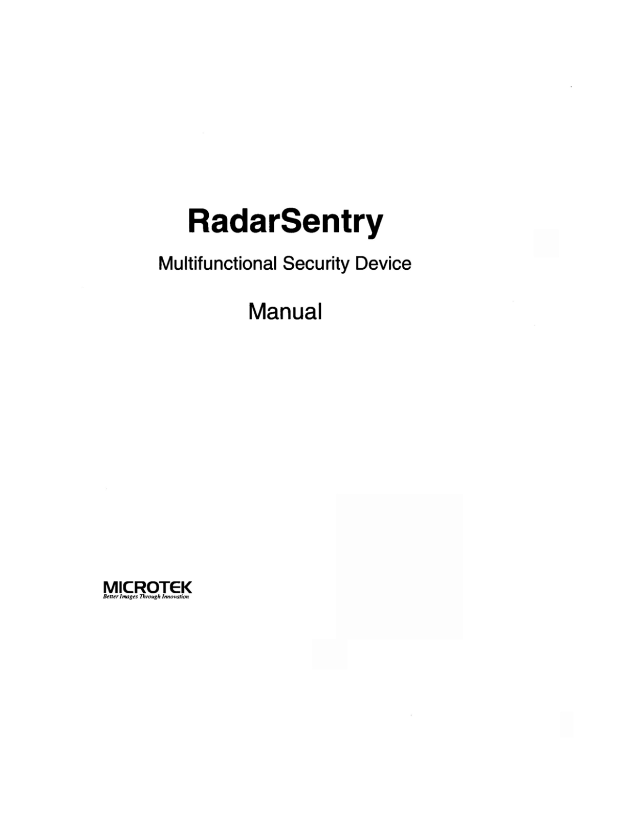 Microtek GNC M RADARSENTRY 0606 User Manual