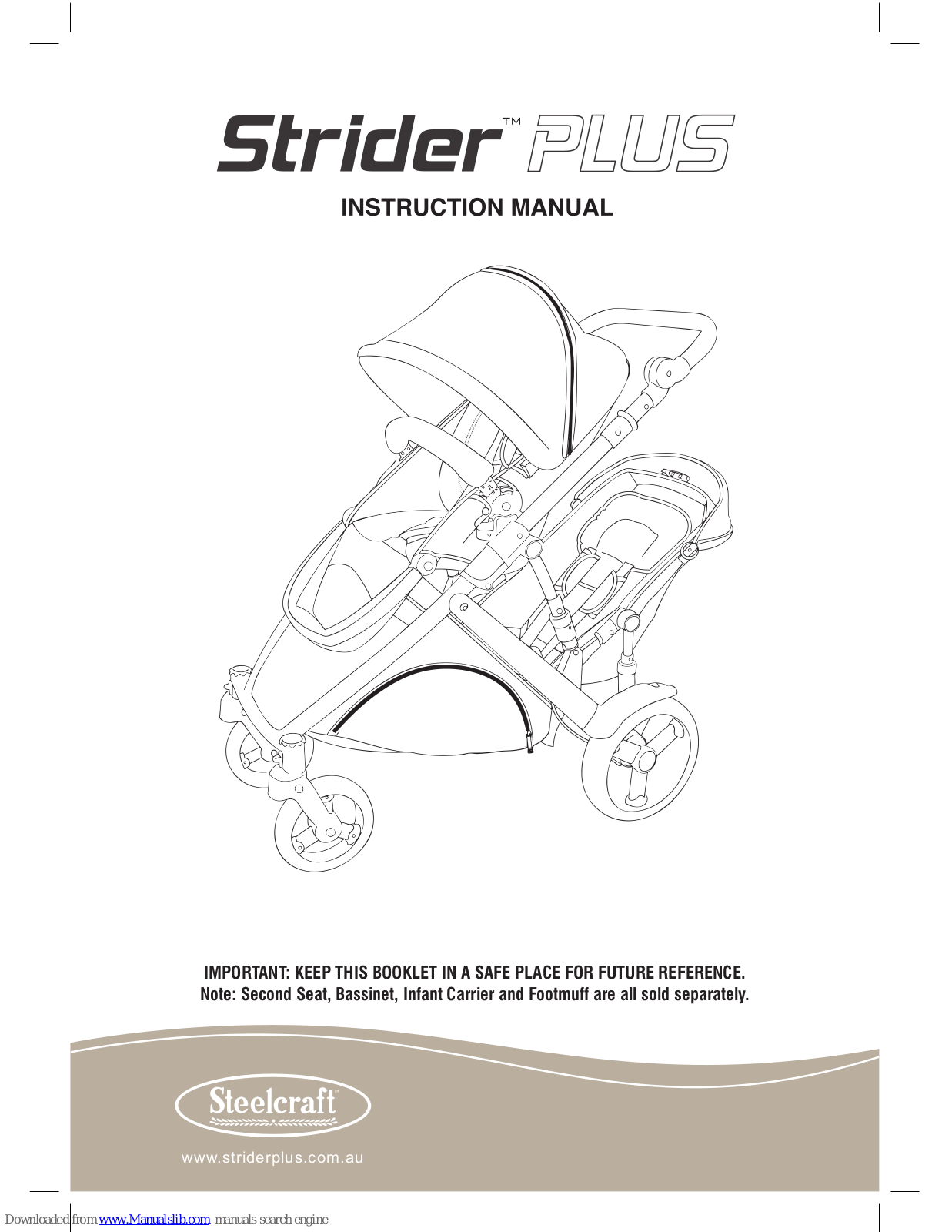 Britax STRIDER PLUS - ANNEXE 534, Steelcraft STRIDER PLUS User Manual