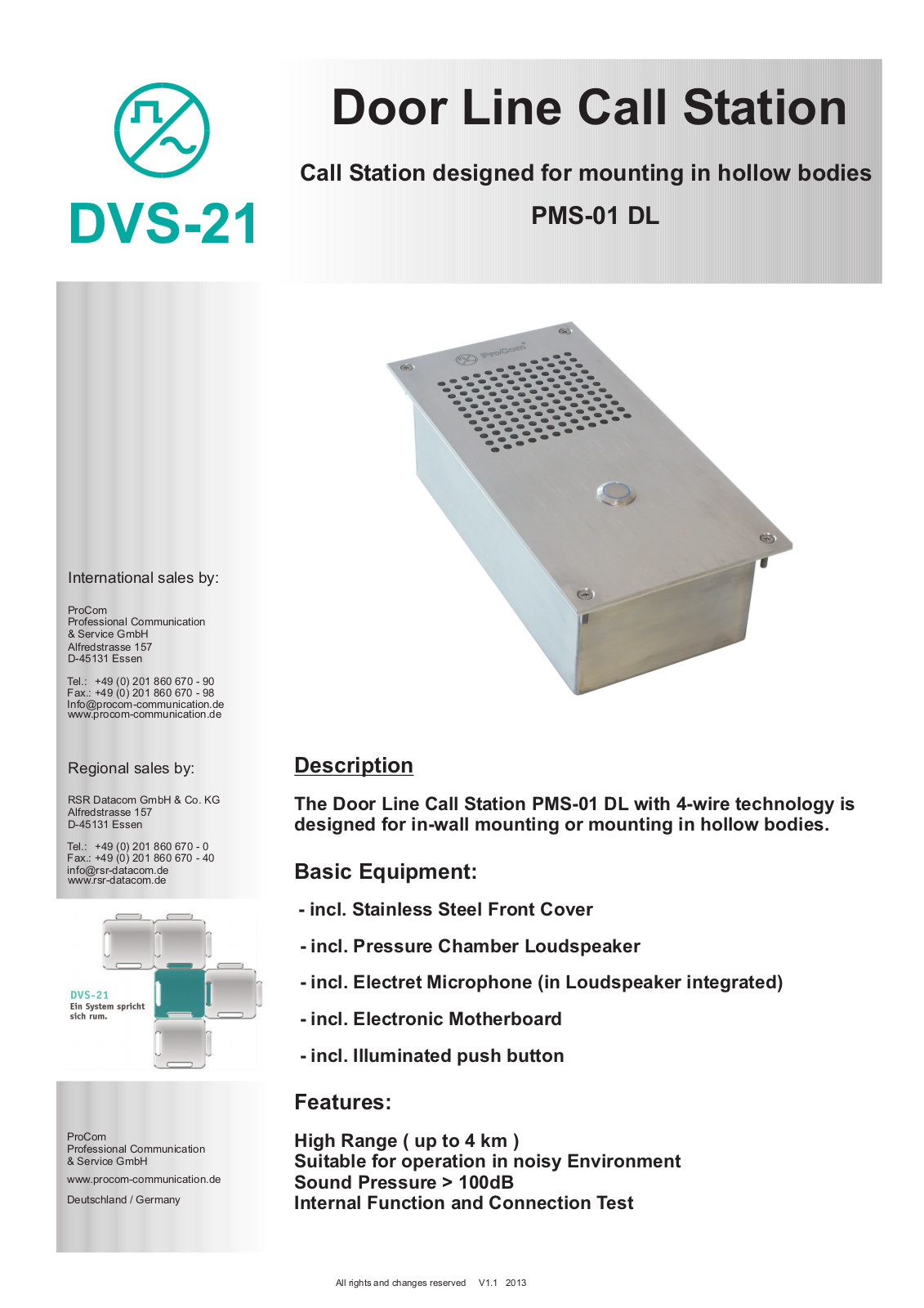 Procom PMS-01 DL User Manual