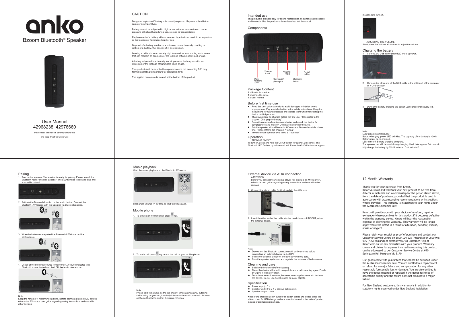 Onko 42968238, 42976660 User Manual