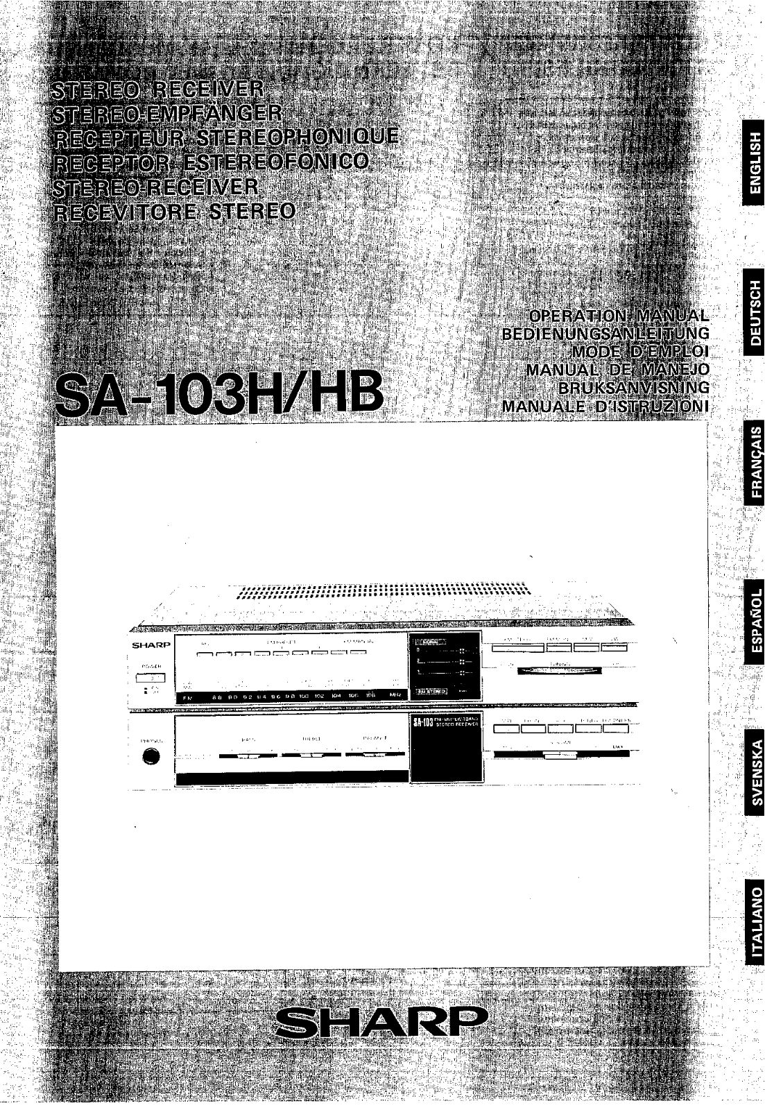 Sharp SA-103H User Manual