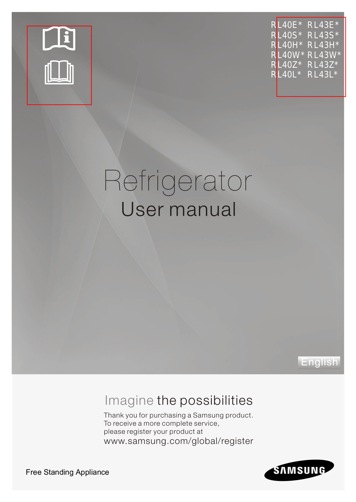 Samsung RL40S series, RL40Z series, RL40H series, RL40W series, RL40L series User Manual