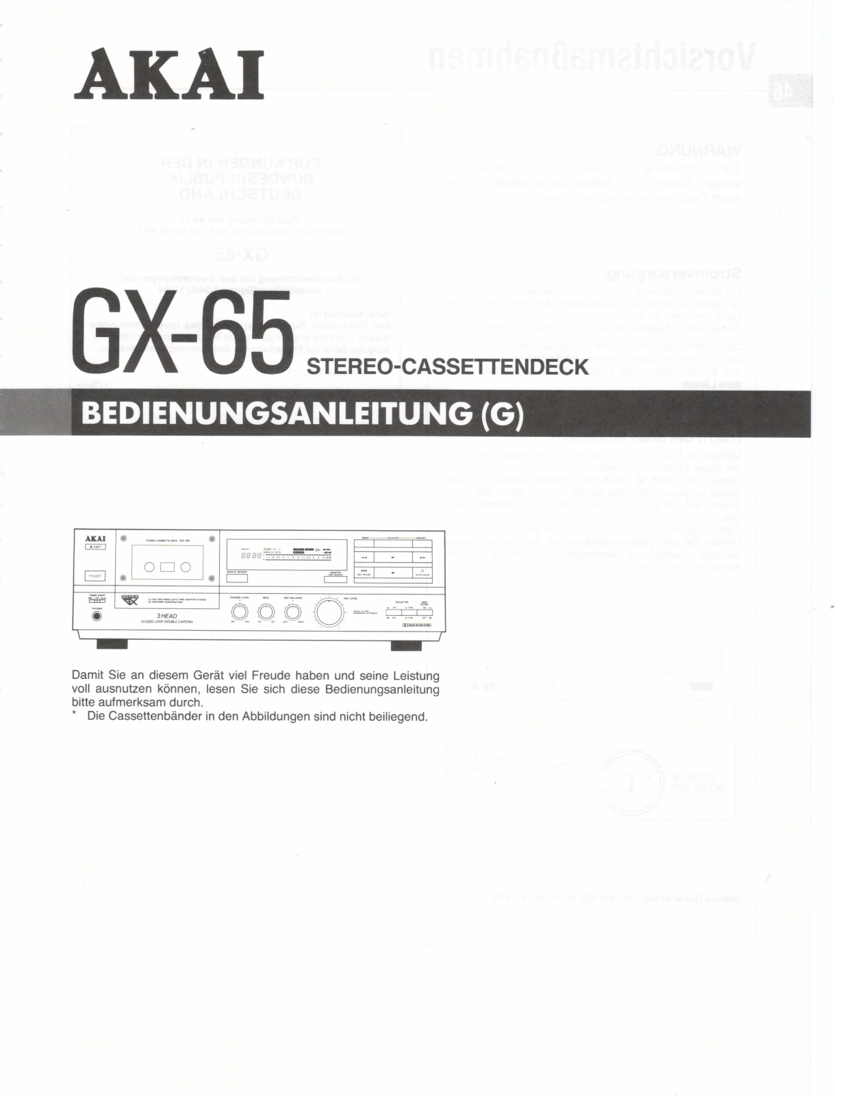 Akai GX-65 User Manual