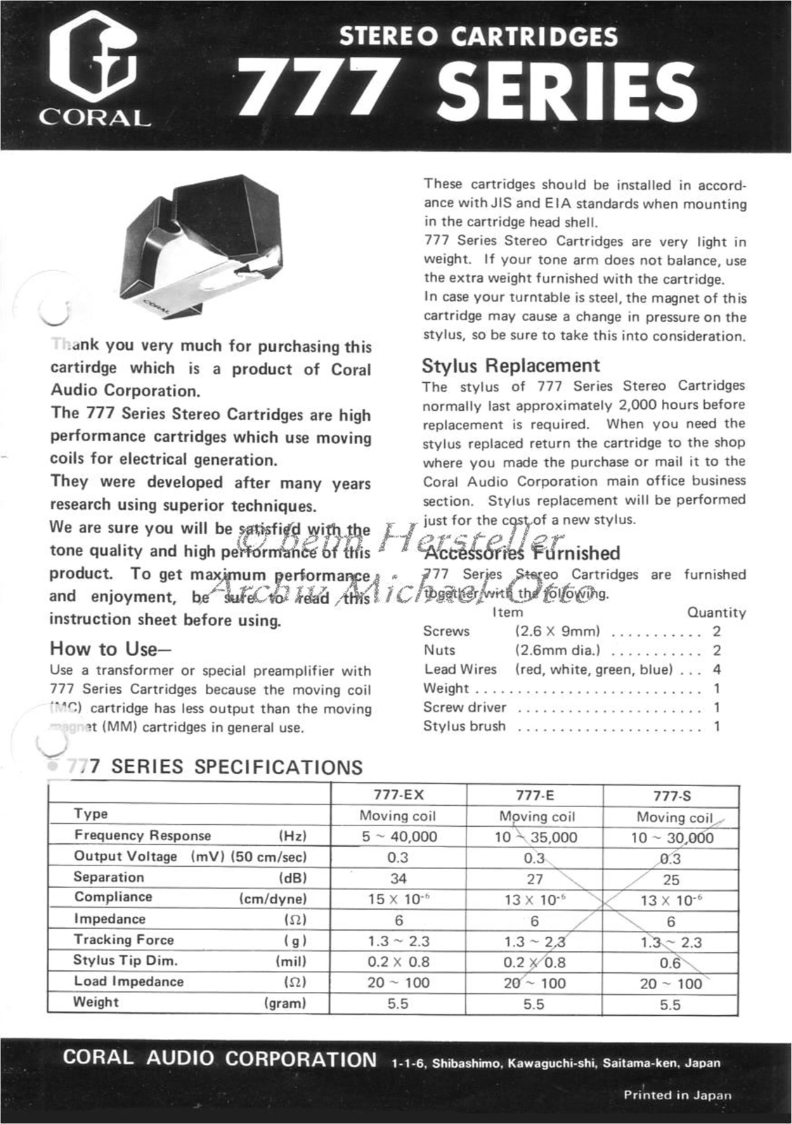 Coral 777-EX, 777-E, 777-S User guide - ManualMachine.com