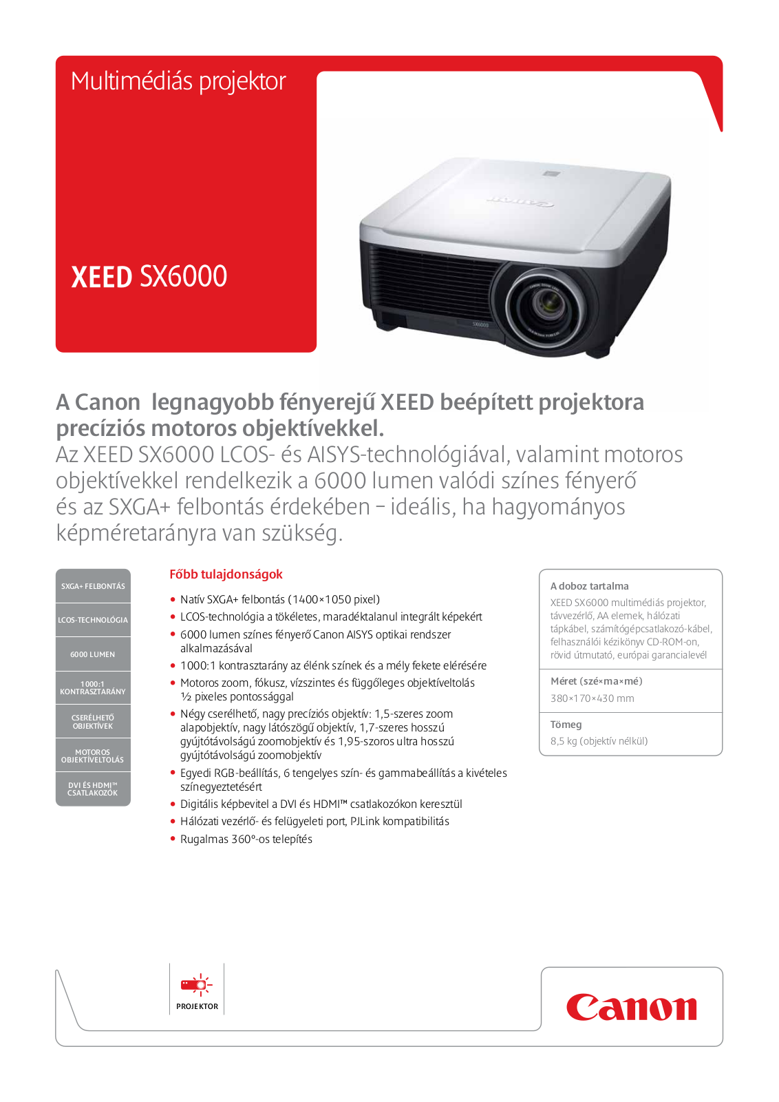 Canon XEED SX6000 BROCHURE