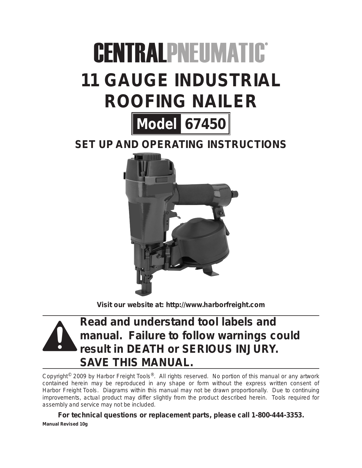 Harbor Freight Tools 67450 User Manual